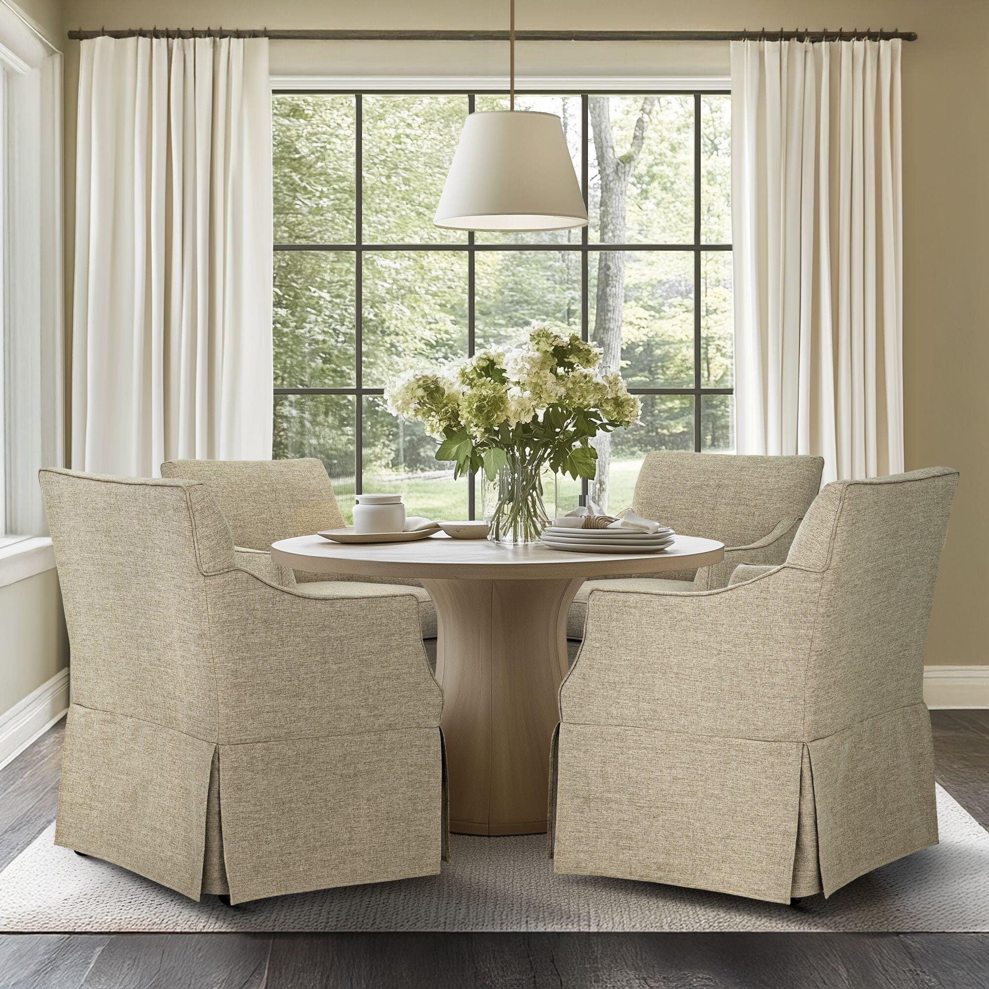 Martha Stewart London Upholstered Dining Chair, Beige, large
