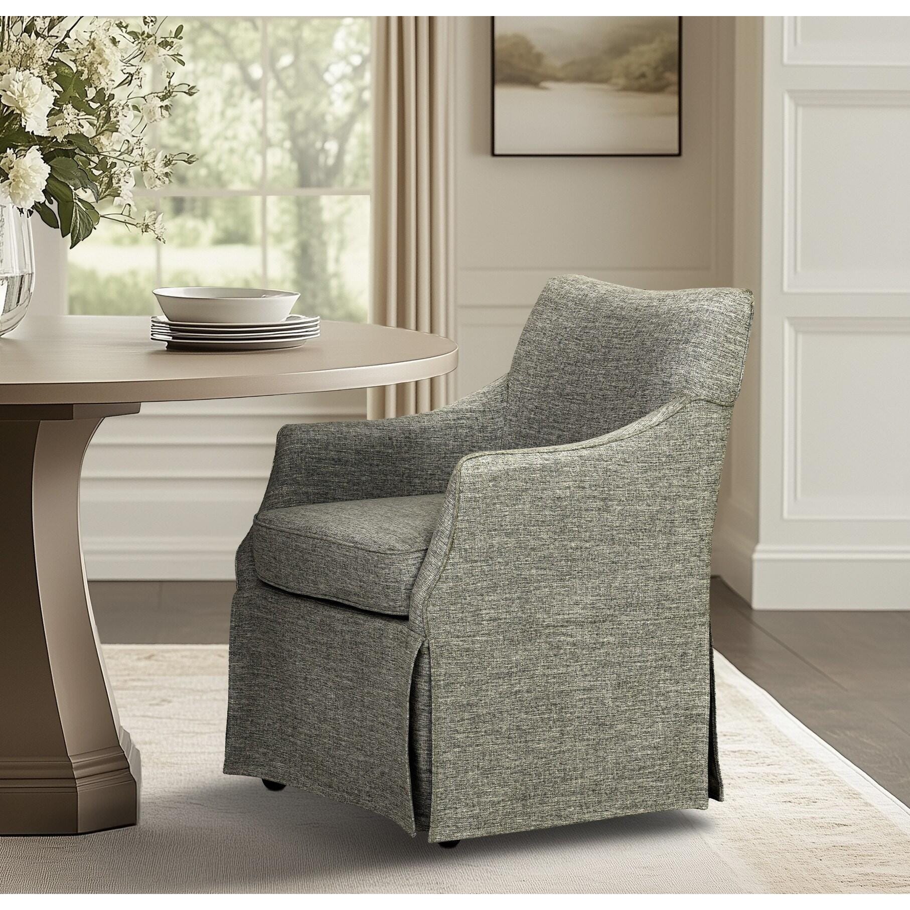 Martha Stewart London Upholstered Dining Chair, Gray, large