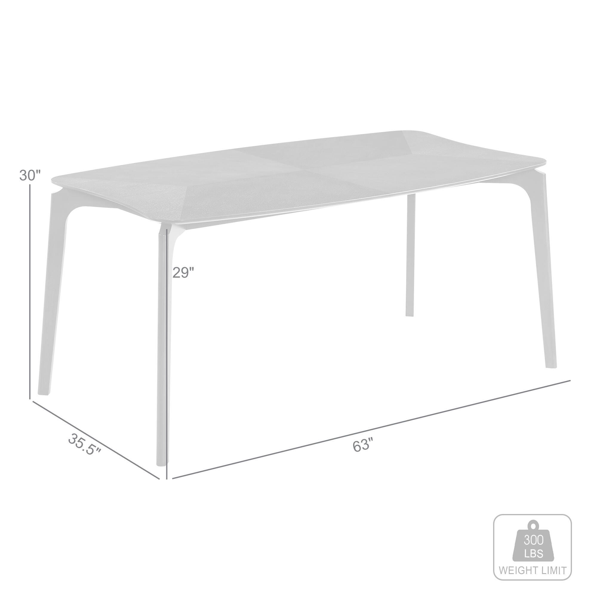 Armen Living Kalia Dining Table, Gray, large