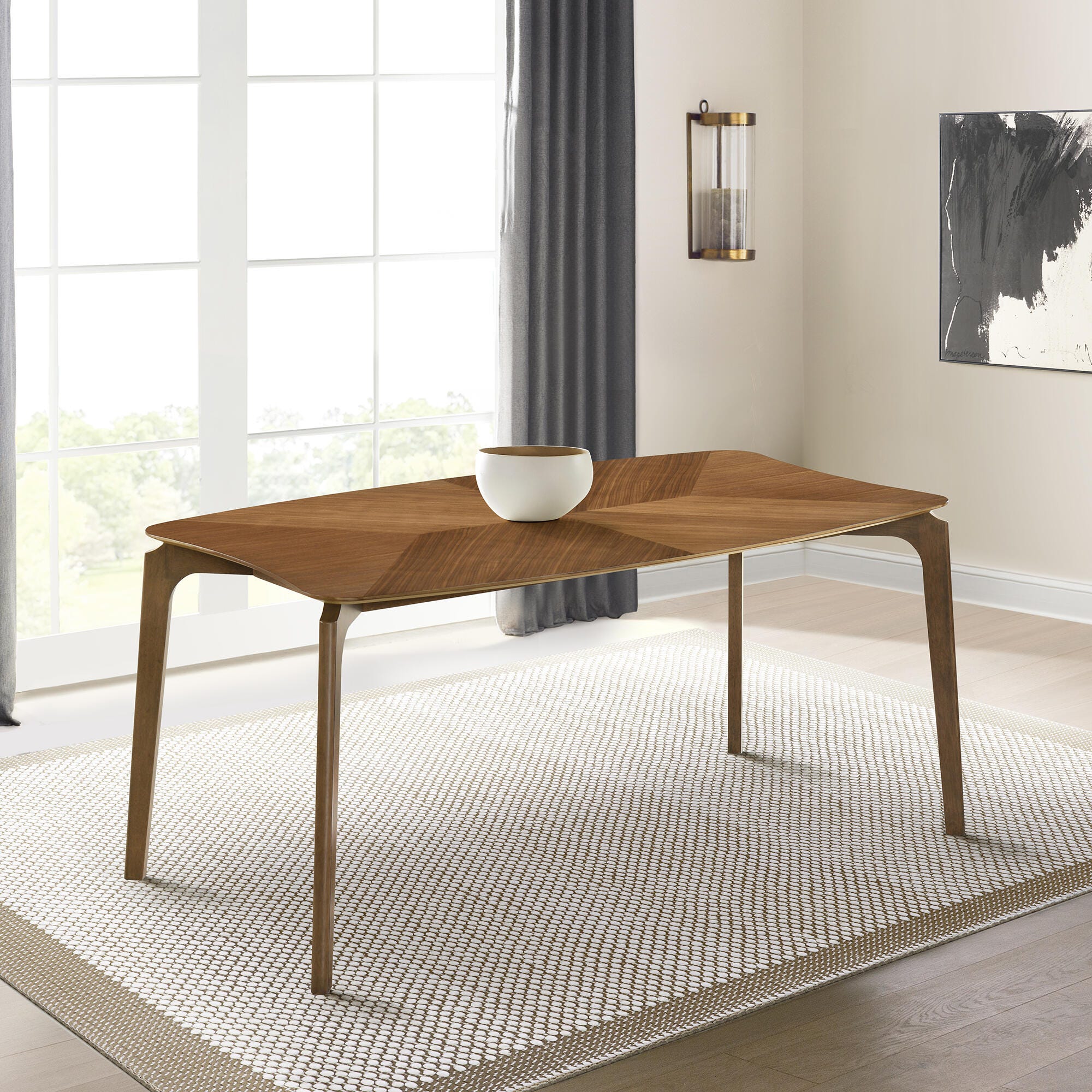 Armen Living Kalia Dining Table, Brown, large