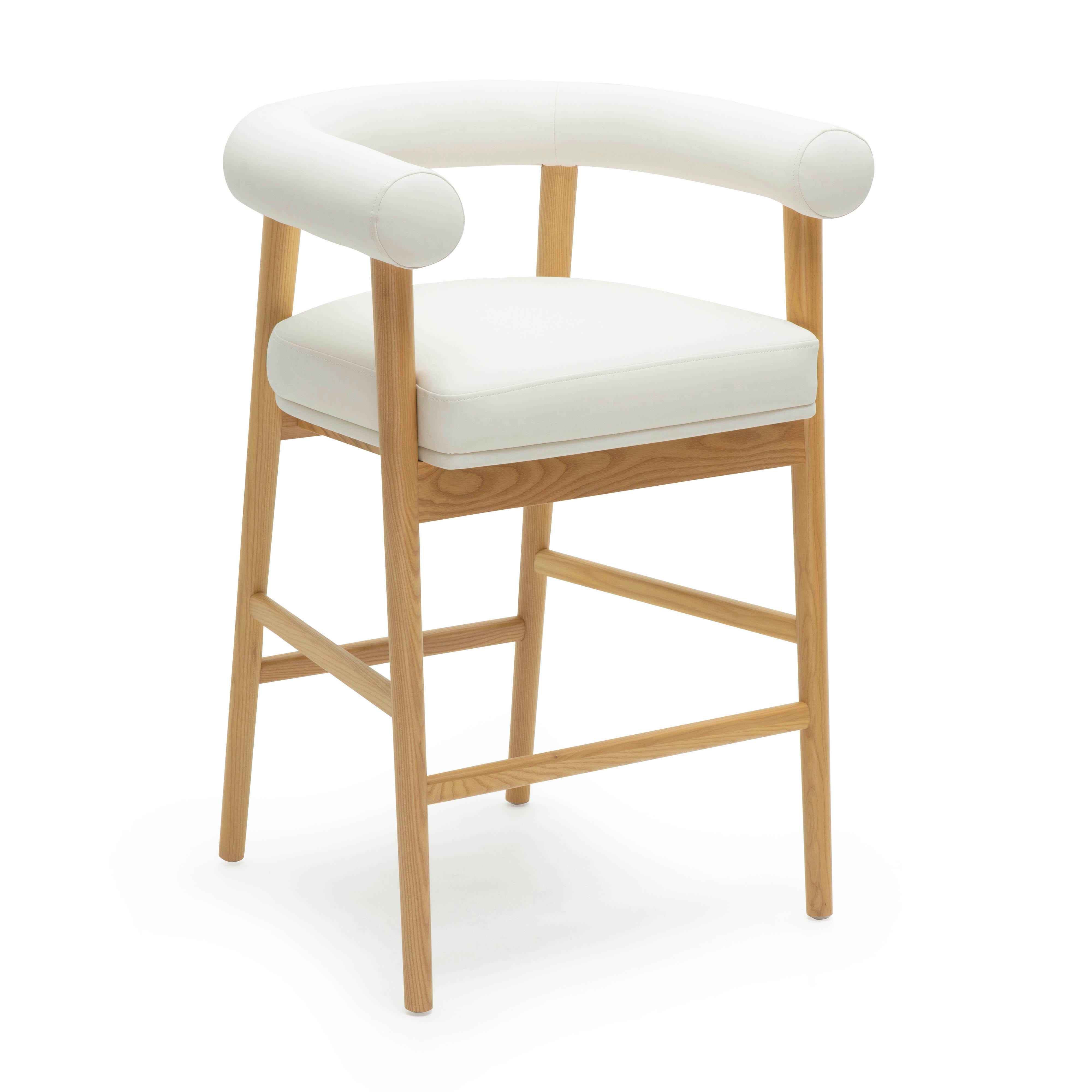 TOV Furniture Counter Height Bar Stool, White, large