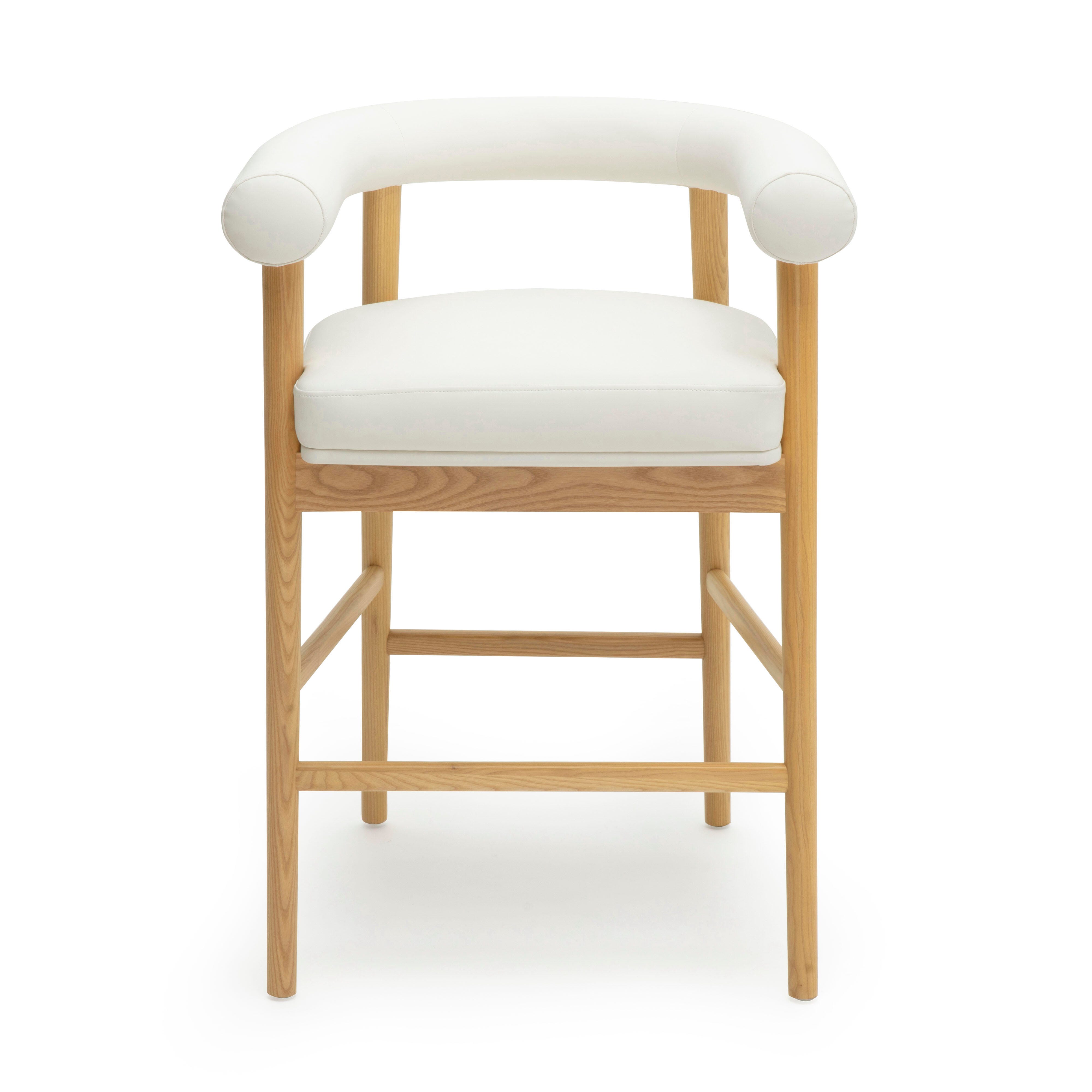 TOV Furniture Spara Counter Height Bar Stool, White, large