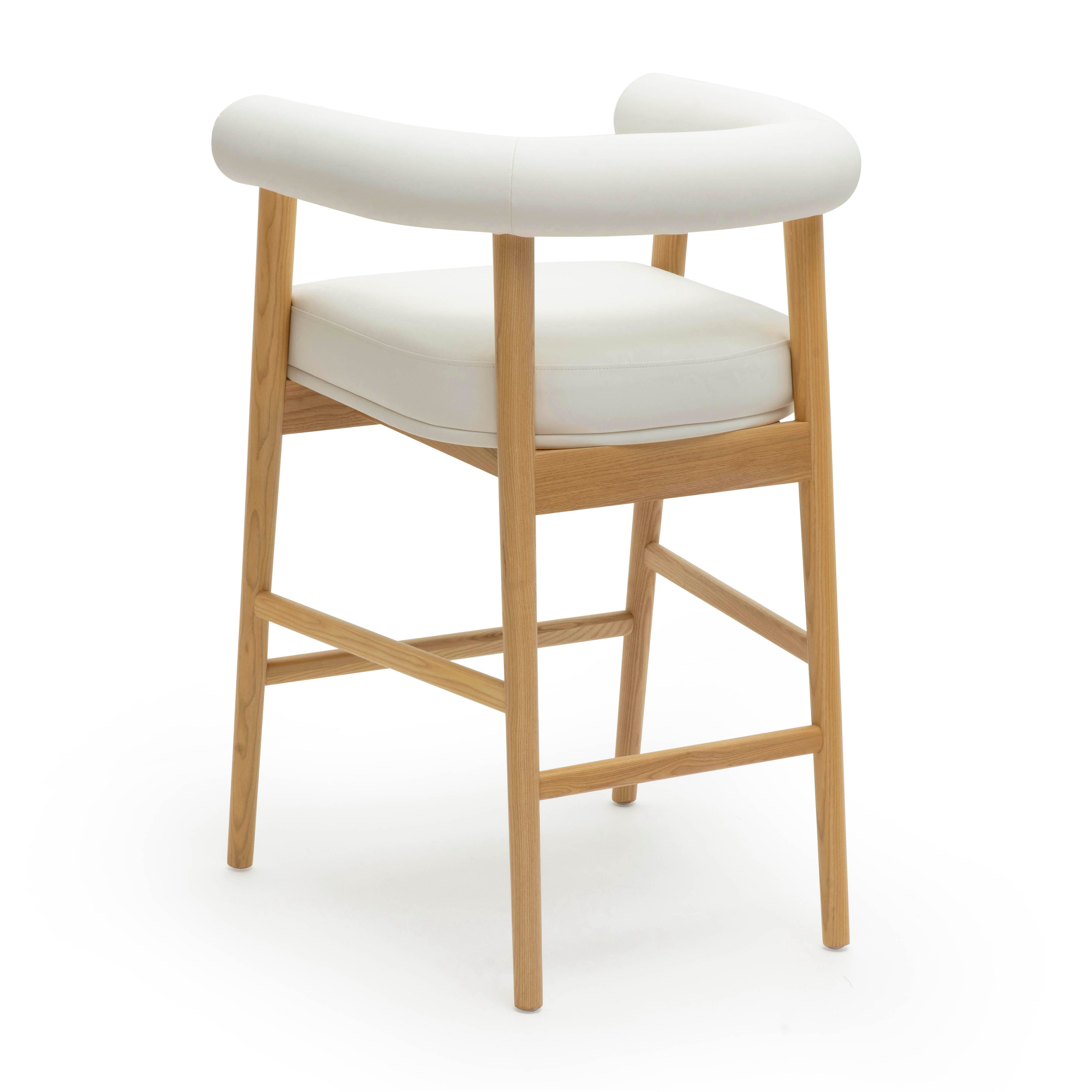 TOV Furniture Spara Counter Height Bar Stool, White, large