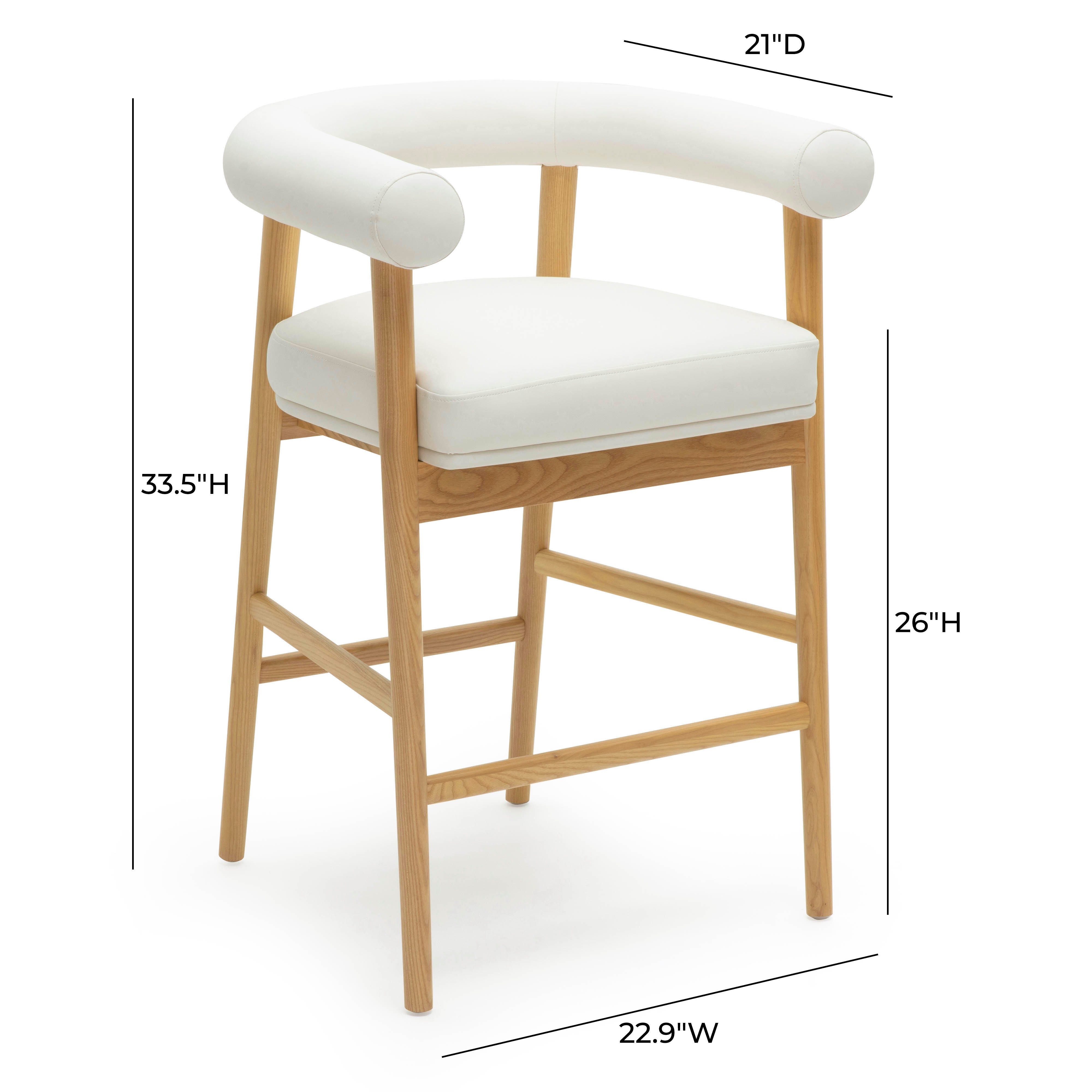 TOV Furniture Spara Counter Height Bar Stool, White, large