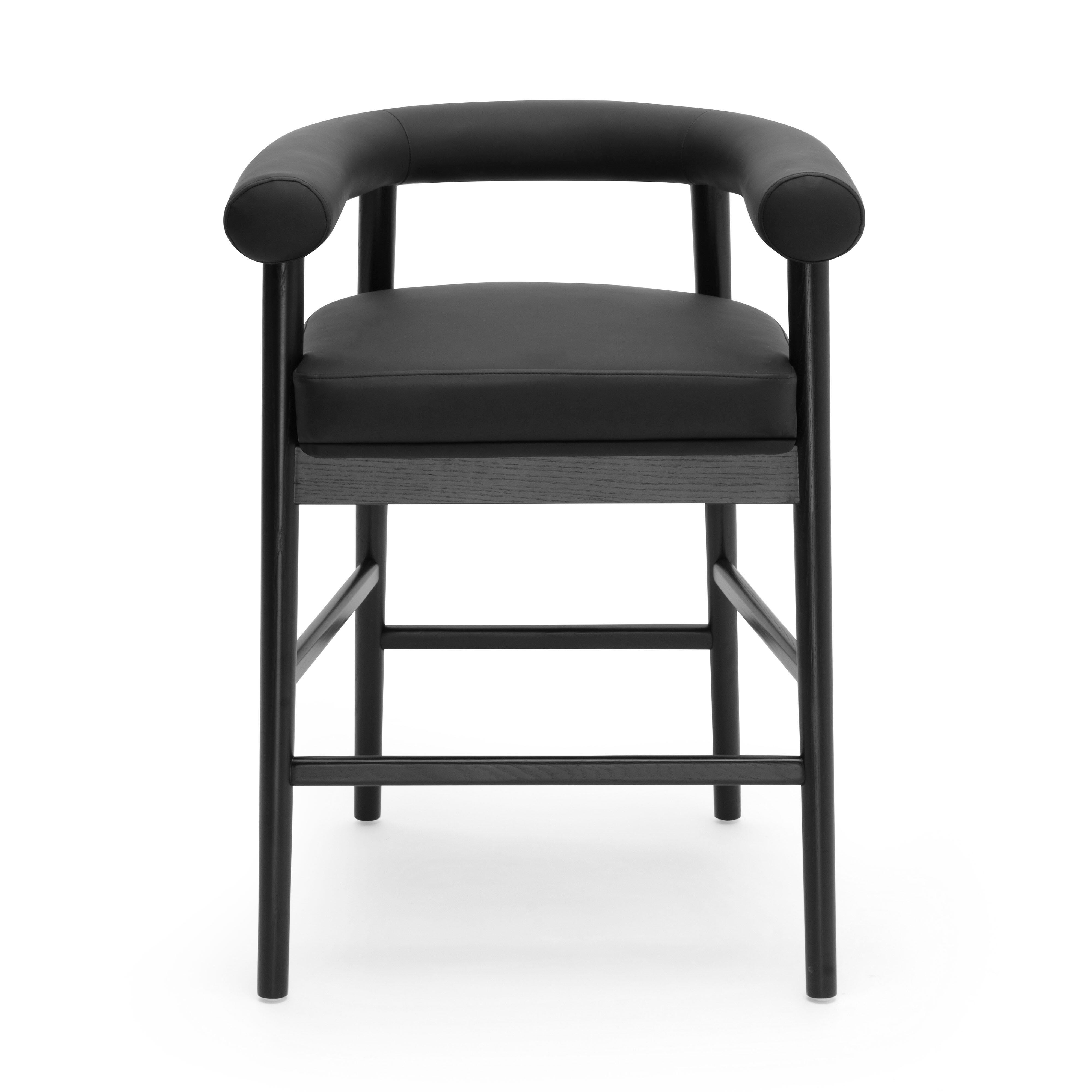 TOV Furniture Spara Counter Height Bar Stool, Black, large