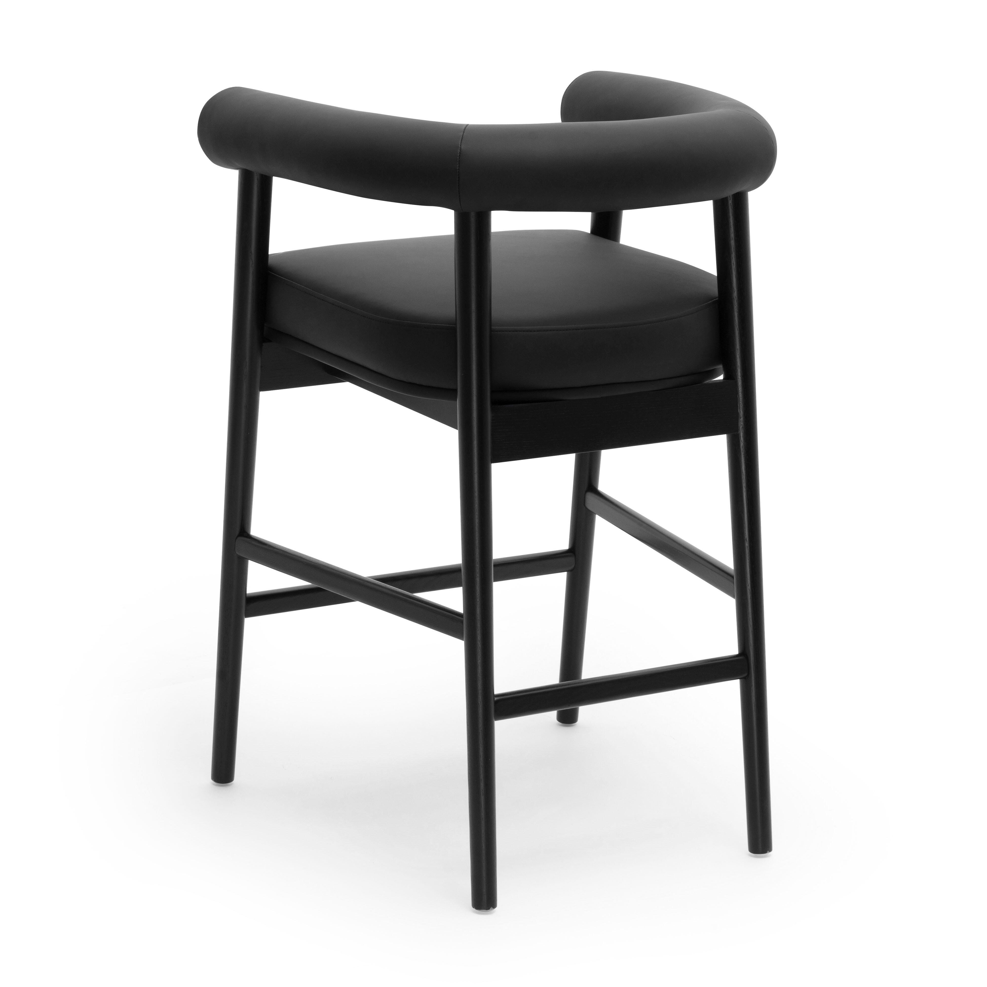 TOV Furniture Spara Counter Height Bar Stool, Black, large
