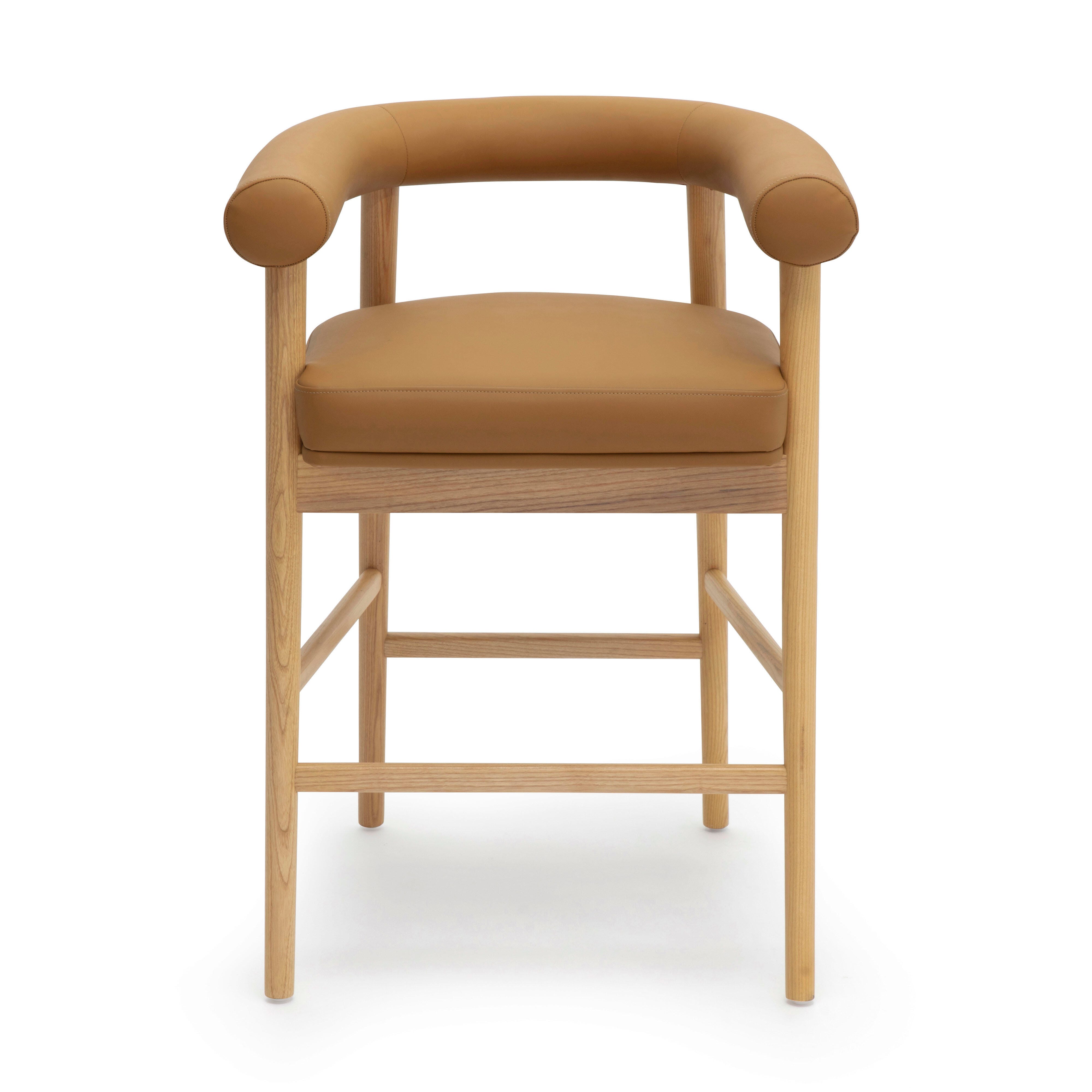 TOV Furniture Spara Counter Height Bar Stool, Cognac, large
