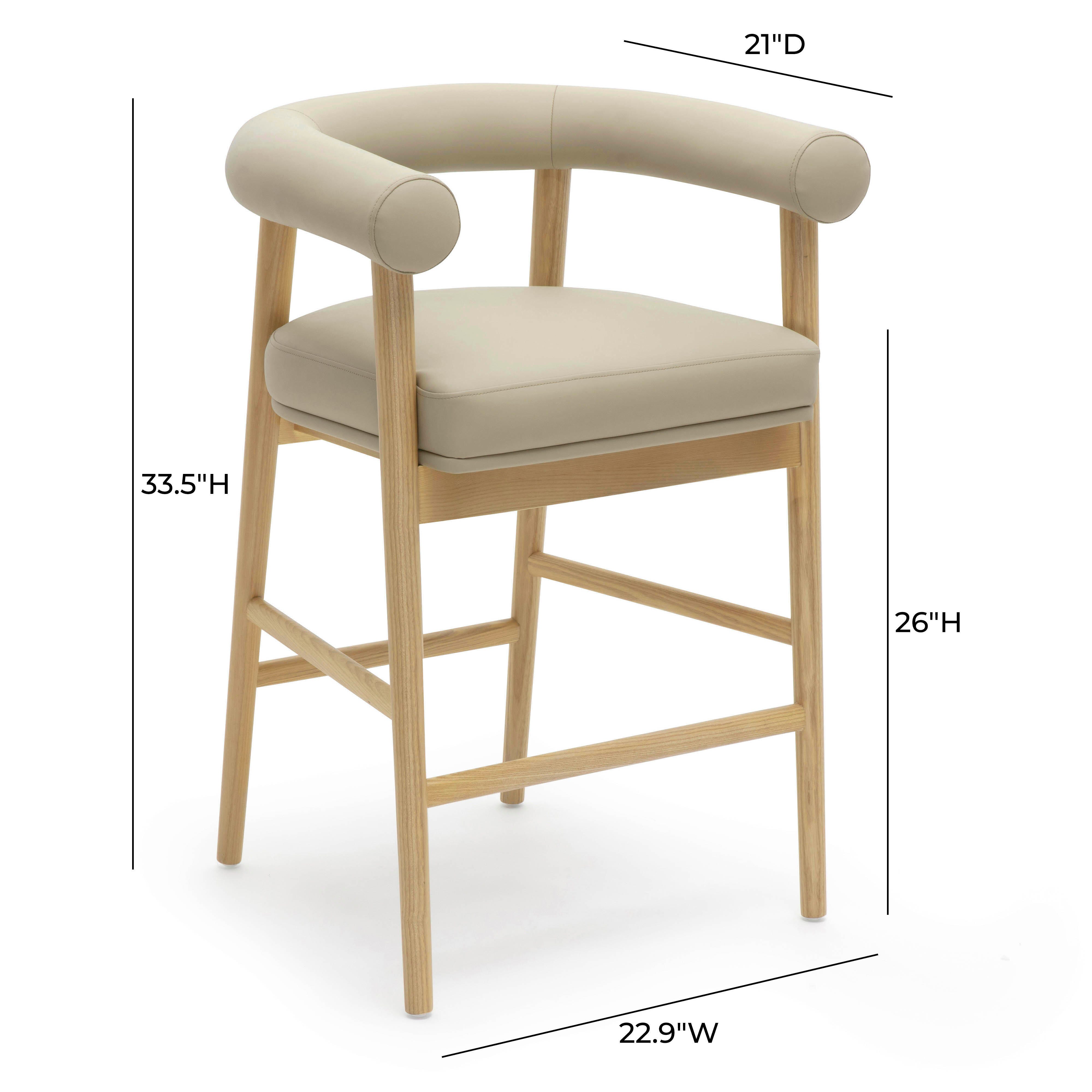 TOV Furniture Spara Counter Height Bar Stool, Taupe, large