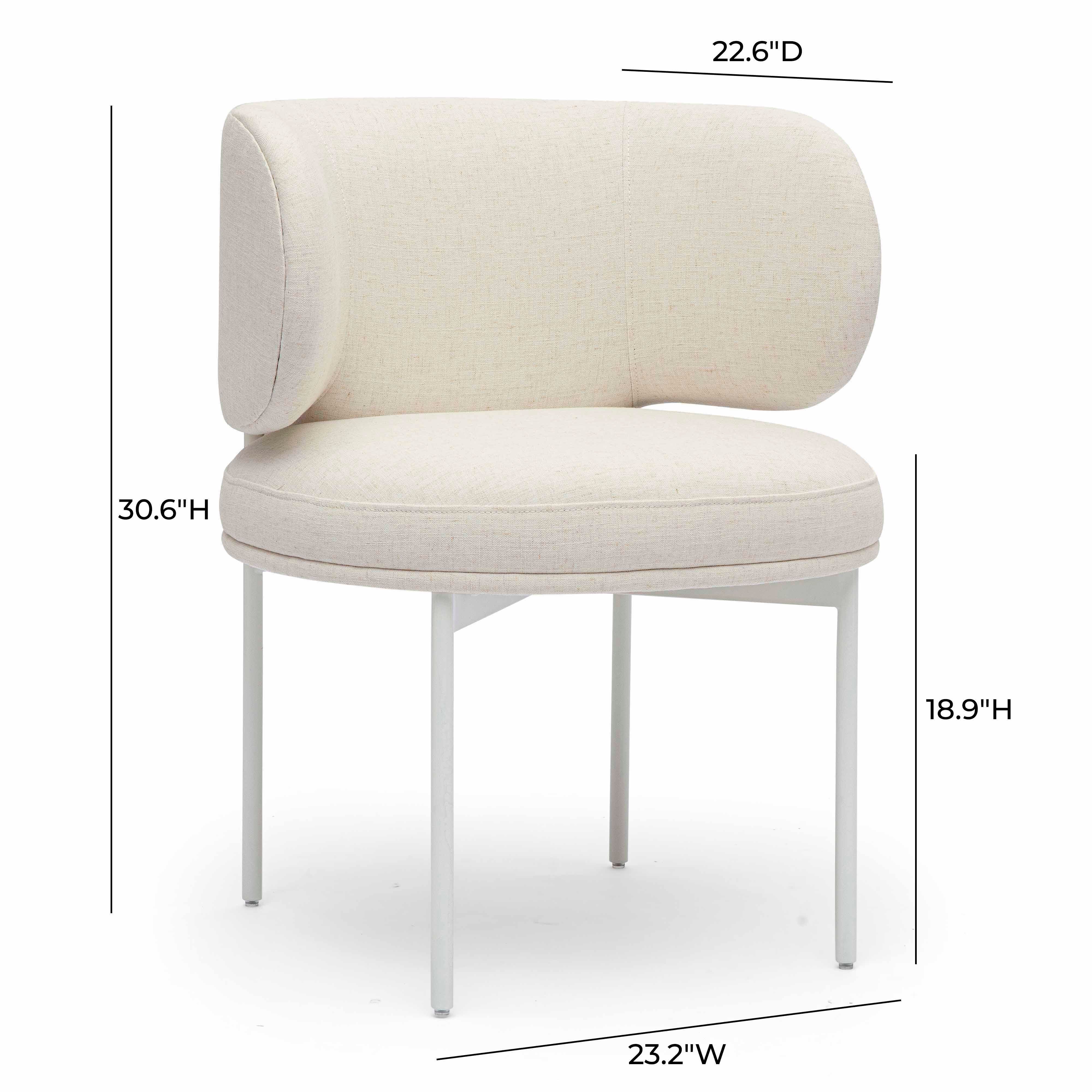 TOV Furniture Maureen Dining Chair, Cream, large