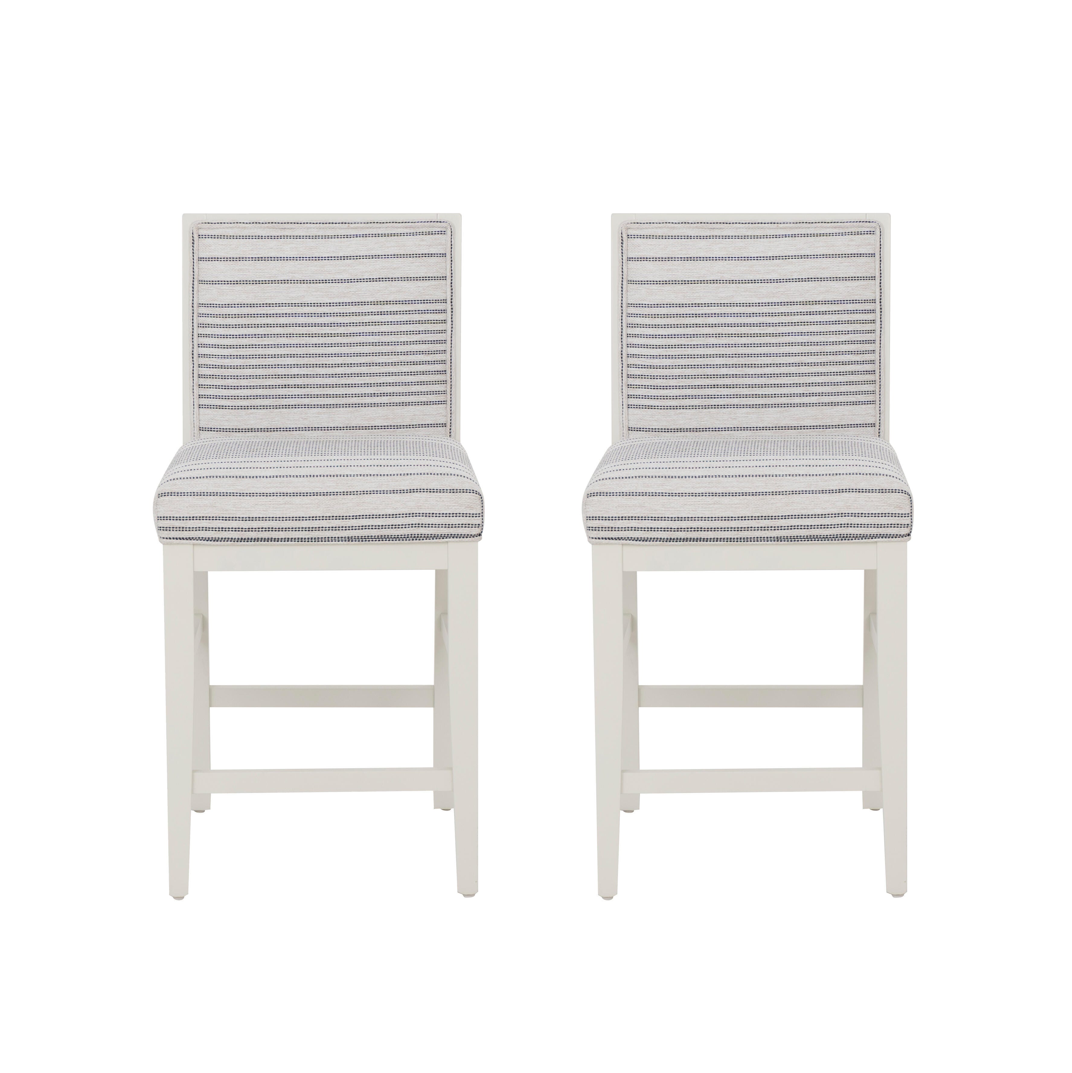 Linon Bobbi Counter Height Barstool (Set of 2), Gray, large