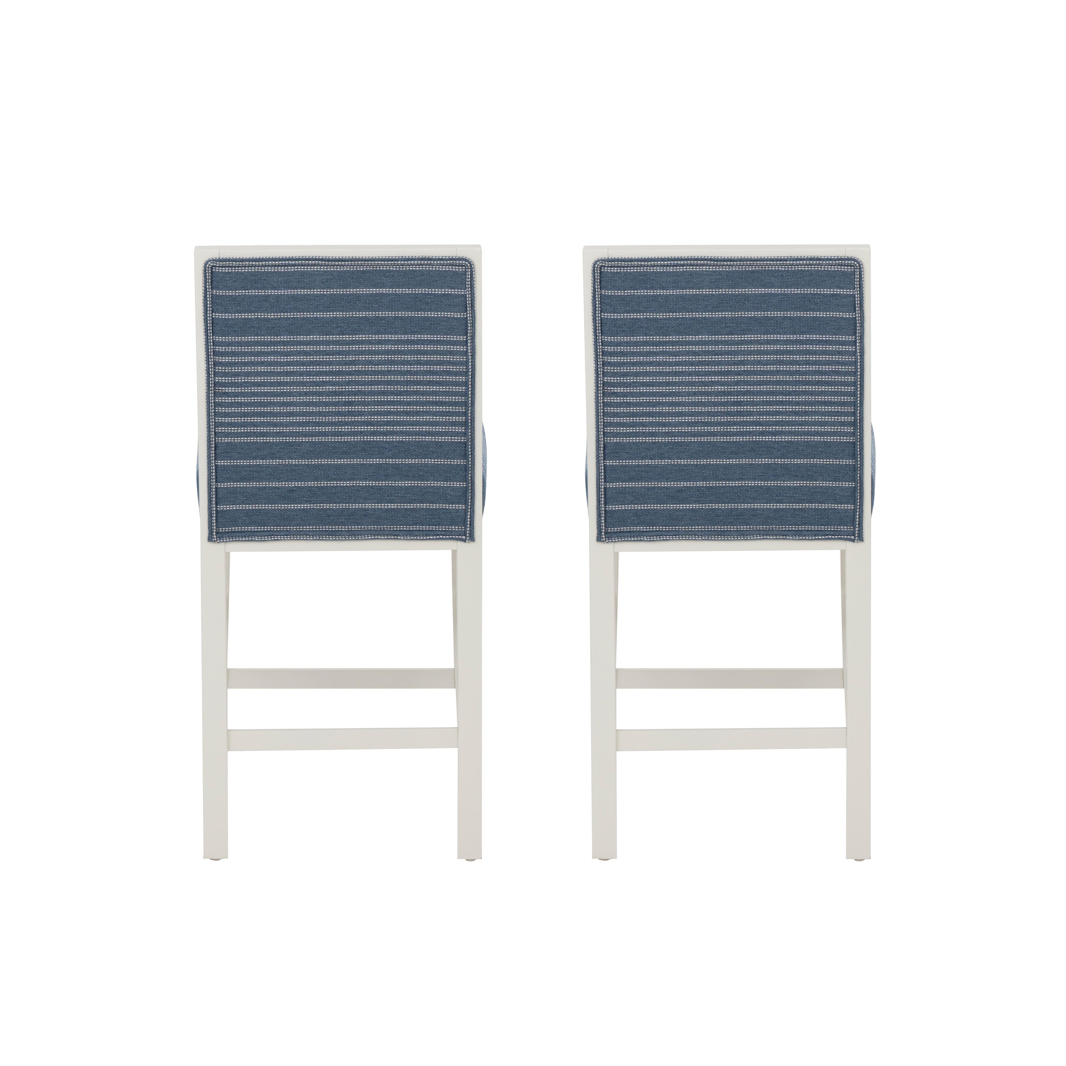Linon Bobbi Counter Height Barstool (Set of 2), Blue, large