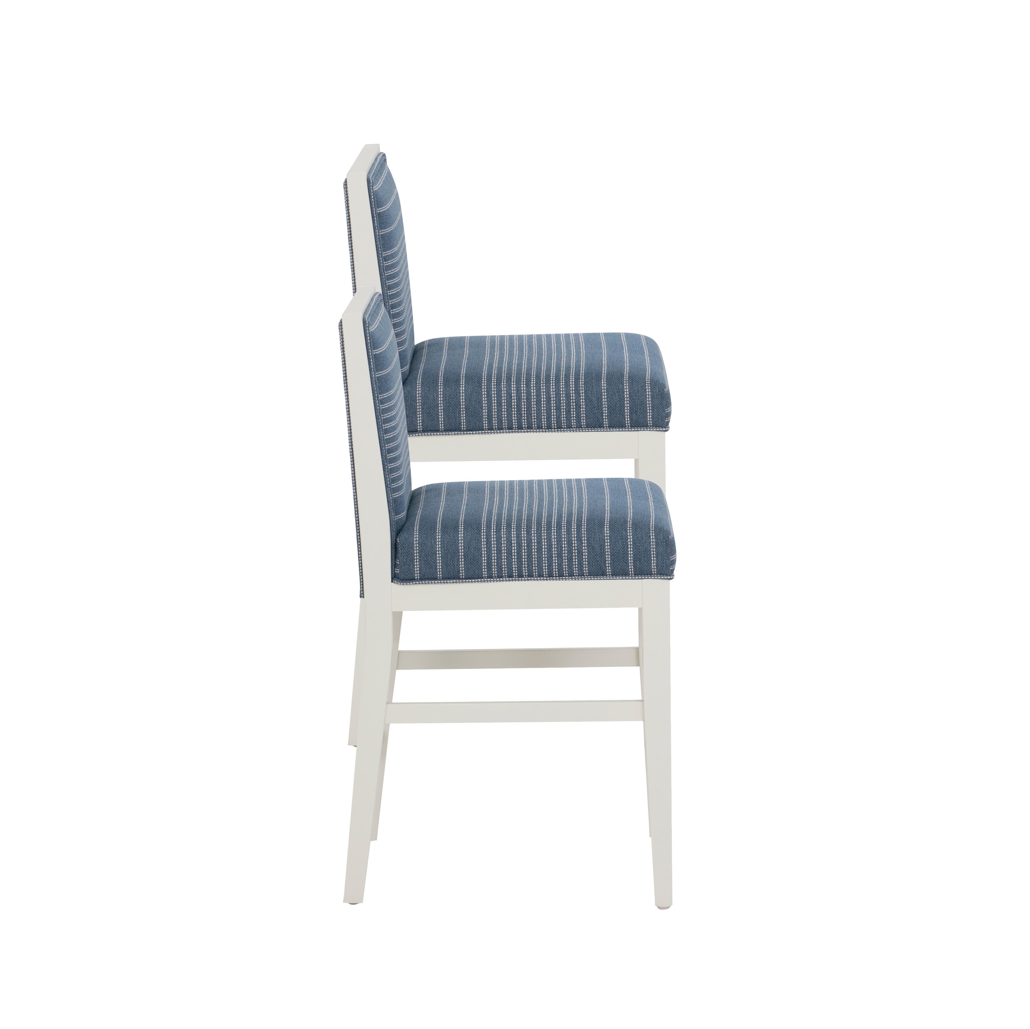 Linon Bobbi Counter Height Barstool (Set of 2), Blue, large