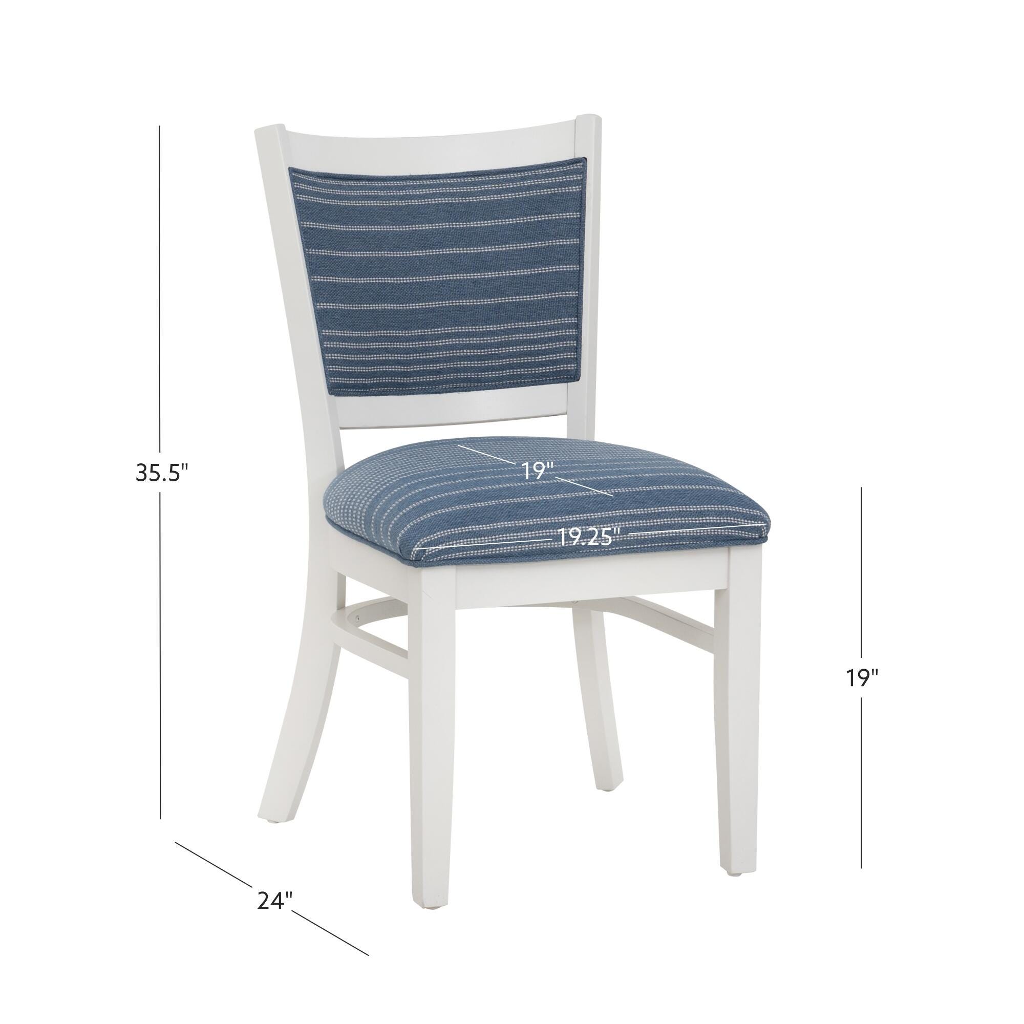 Linon Lanney Side Chair (Set of 2), Blue, large
