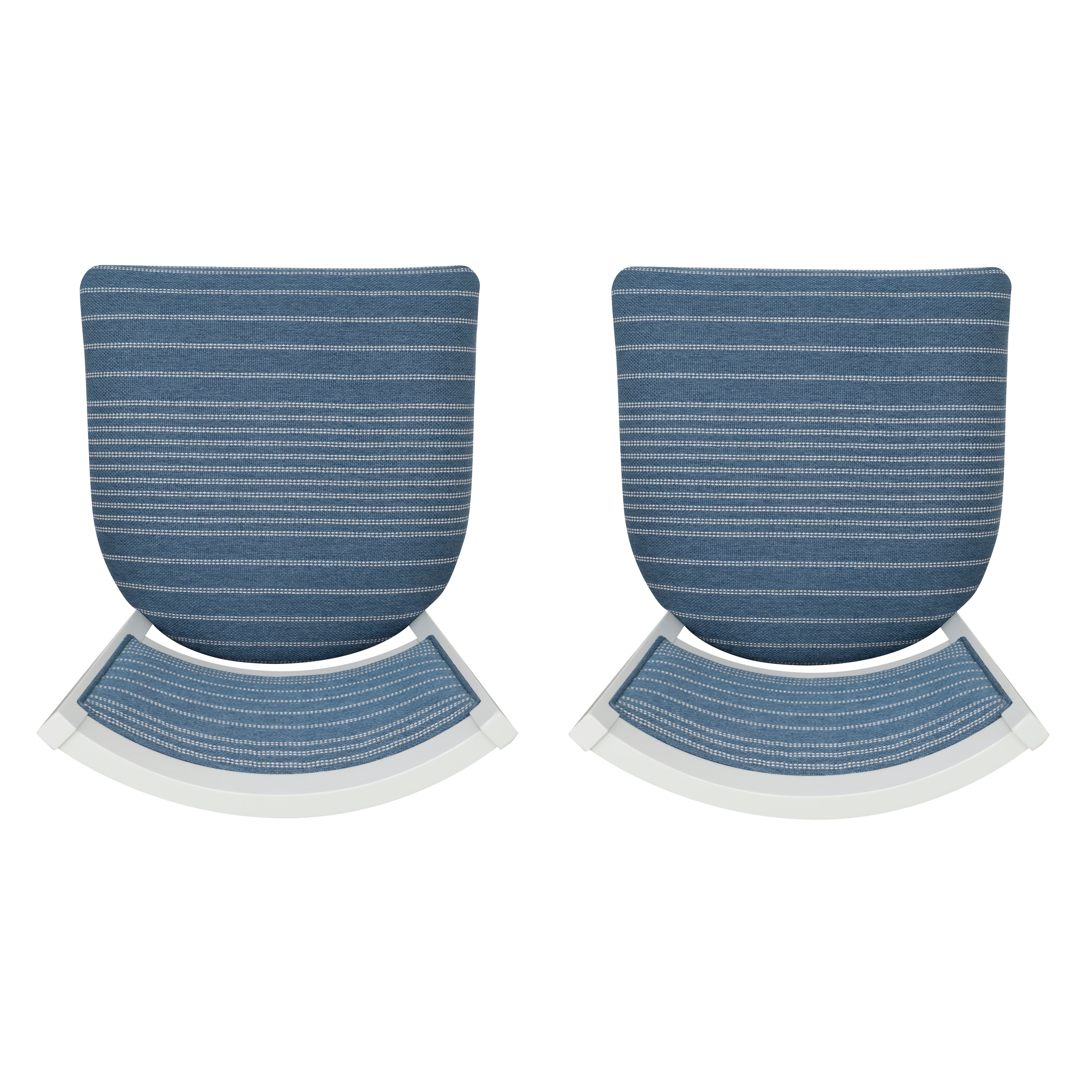 Linon Lanney Side Chair (Set of 2), Blue, large