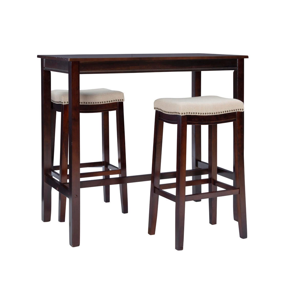 Linon Claridge Three Piece Bar Set, Tan/Brown, large