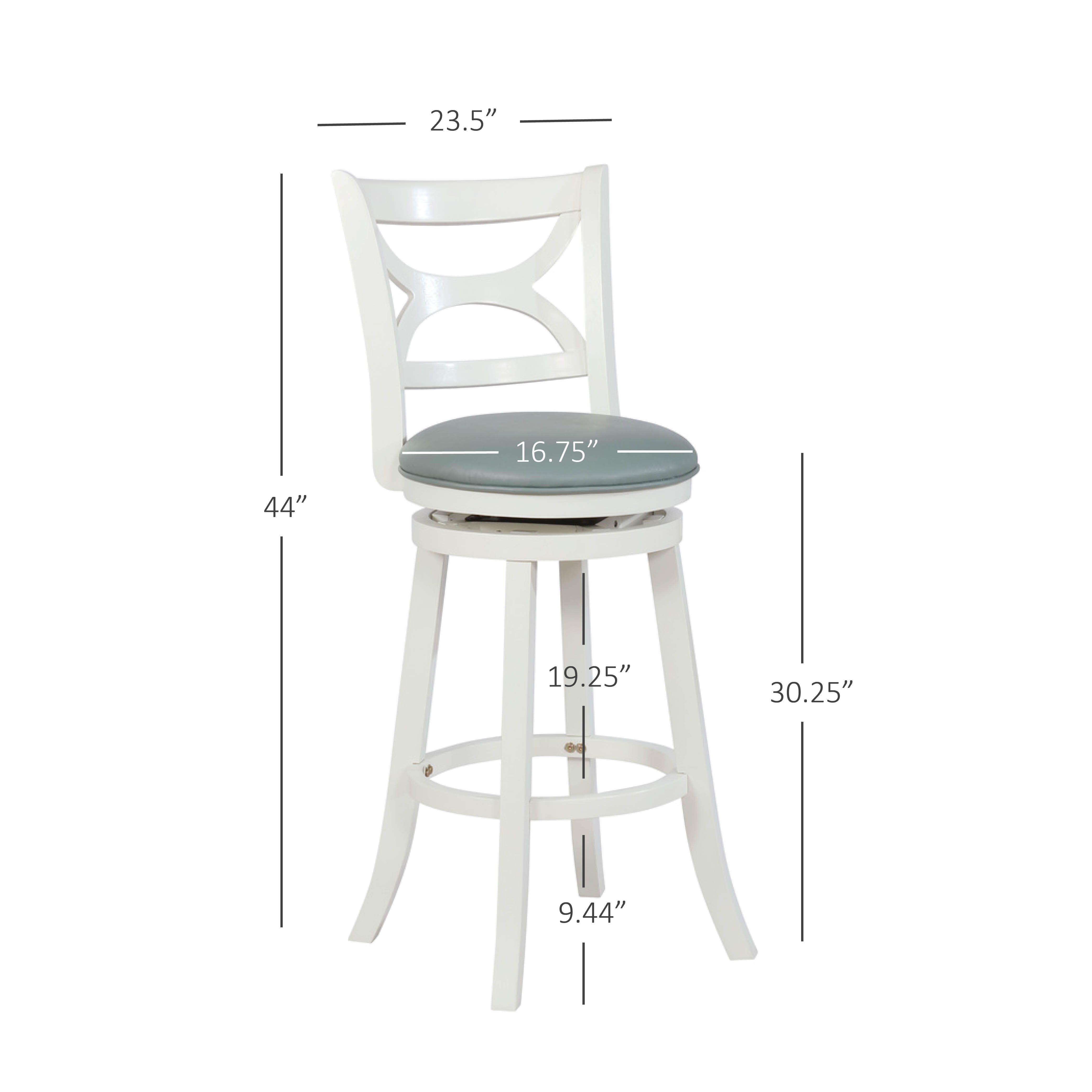 Linon Clinton Bar Height Barstool, Blue, large