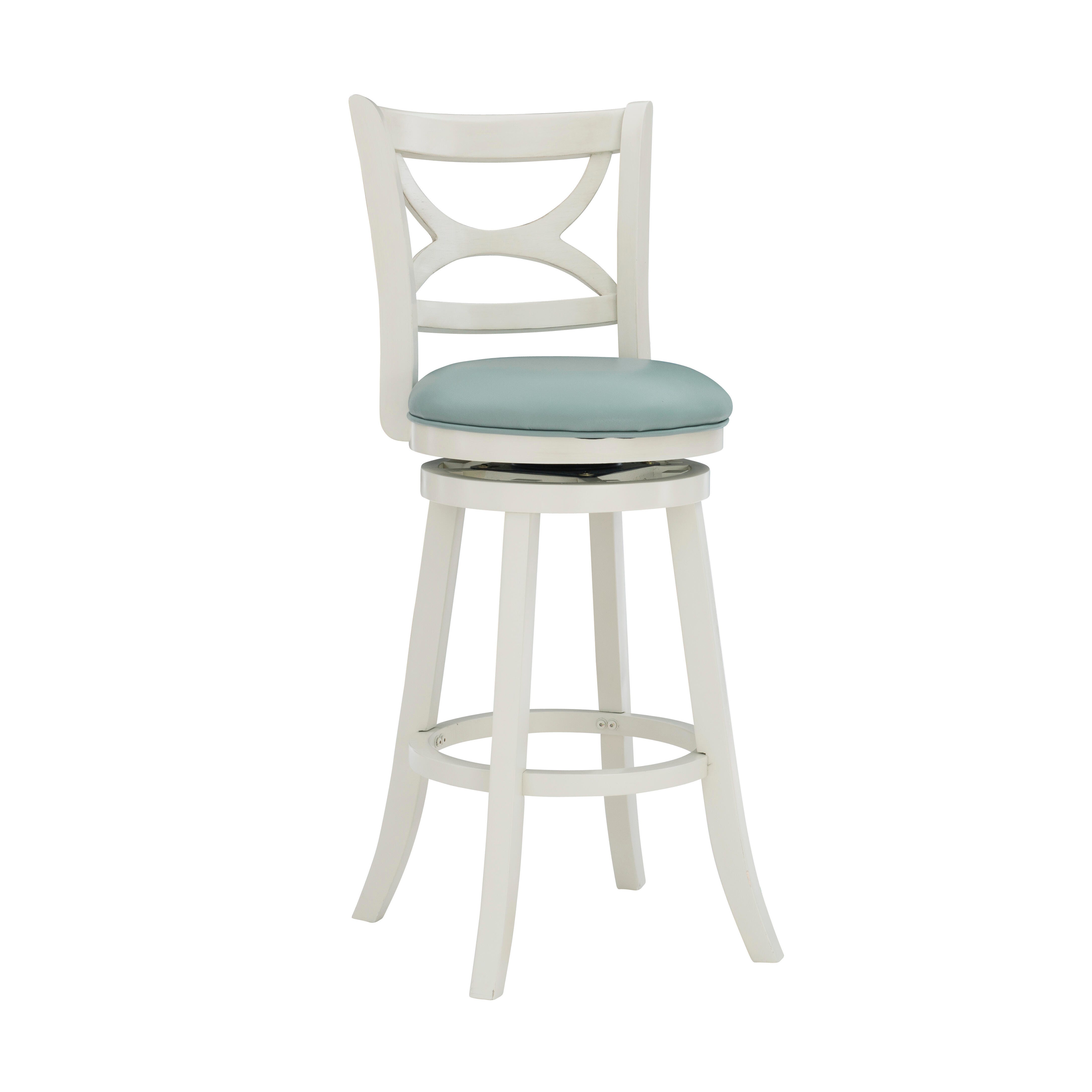 Linon Clinton Bar Height Barstool, Blue, large