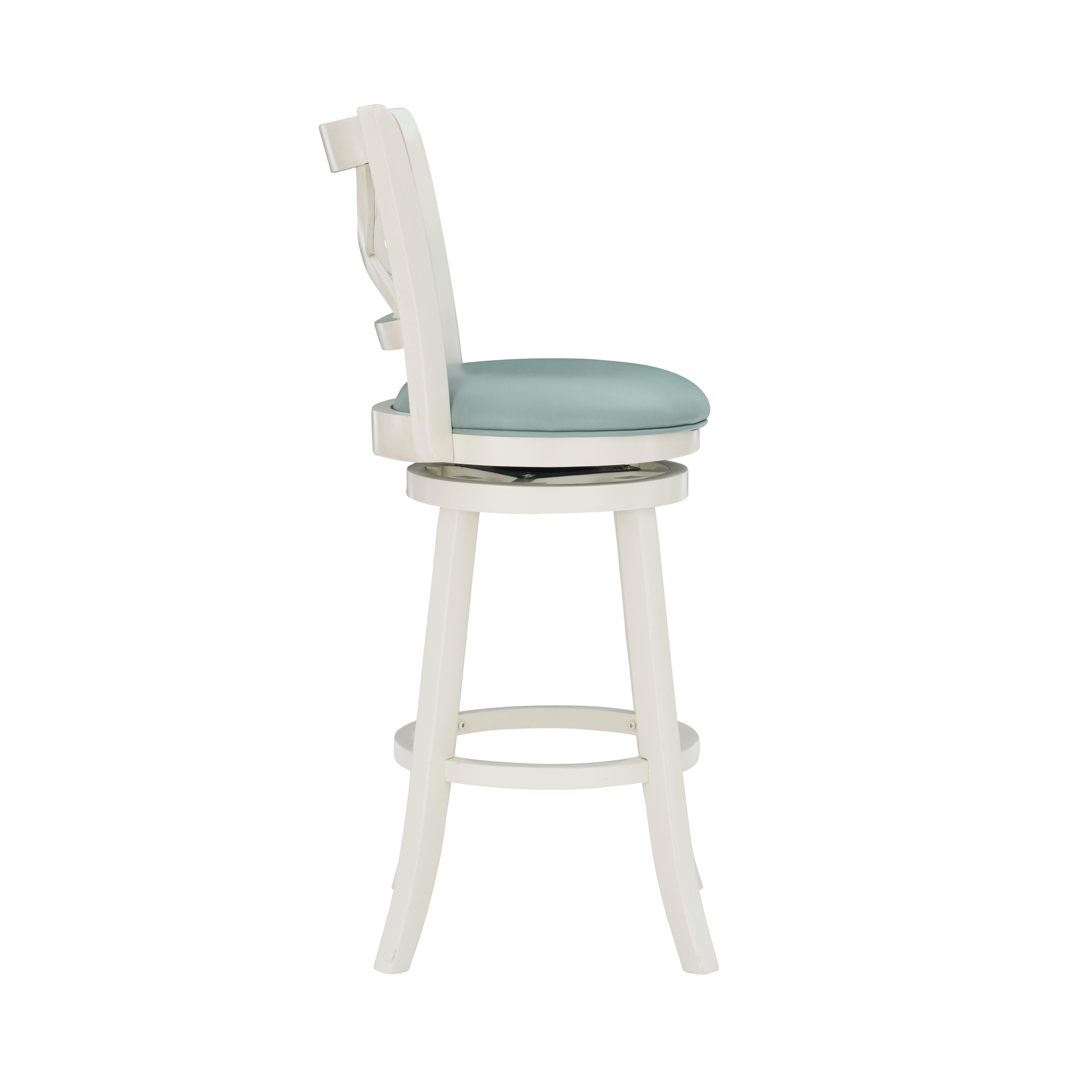 Linon Clinton Bar Height Barstool, Blue, large