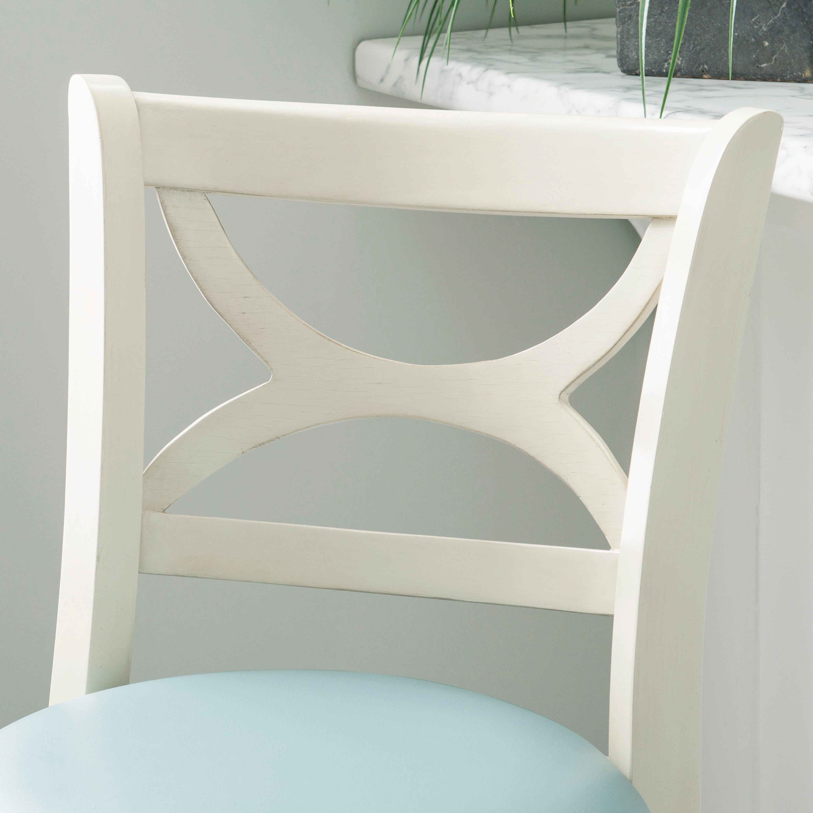 Linon Clinton Bar Height Barstool, Blue, large