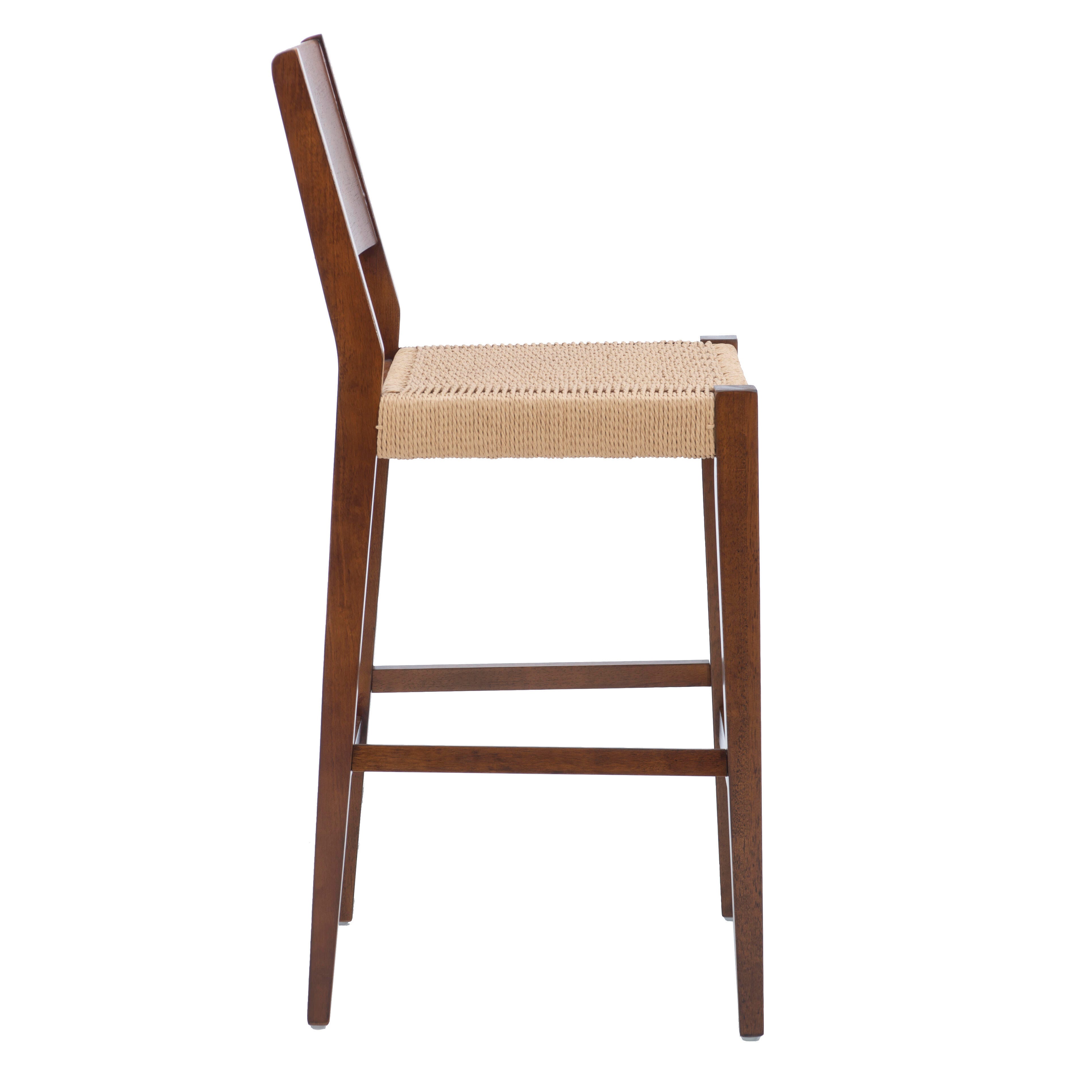 Linon Farren Bar Height Barstool (Set of 2), Brown, large