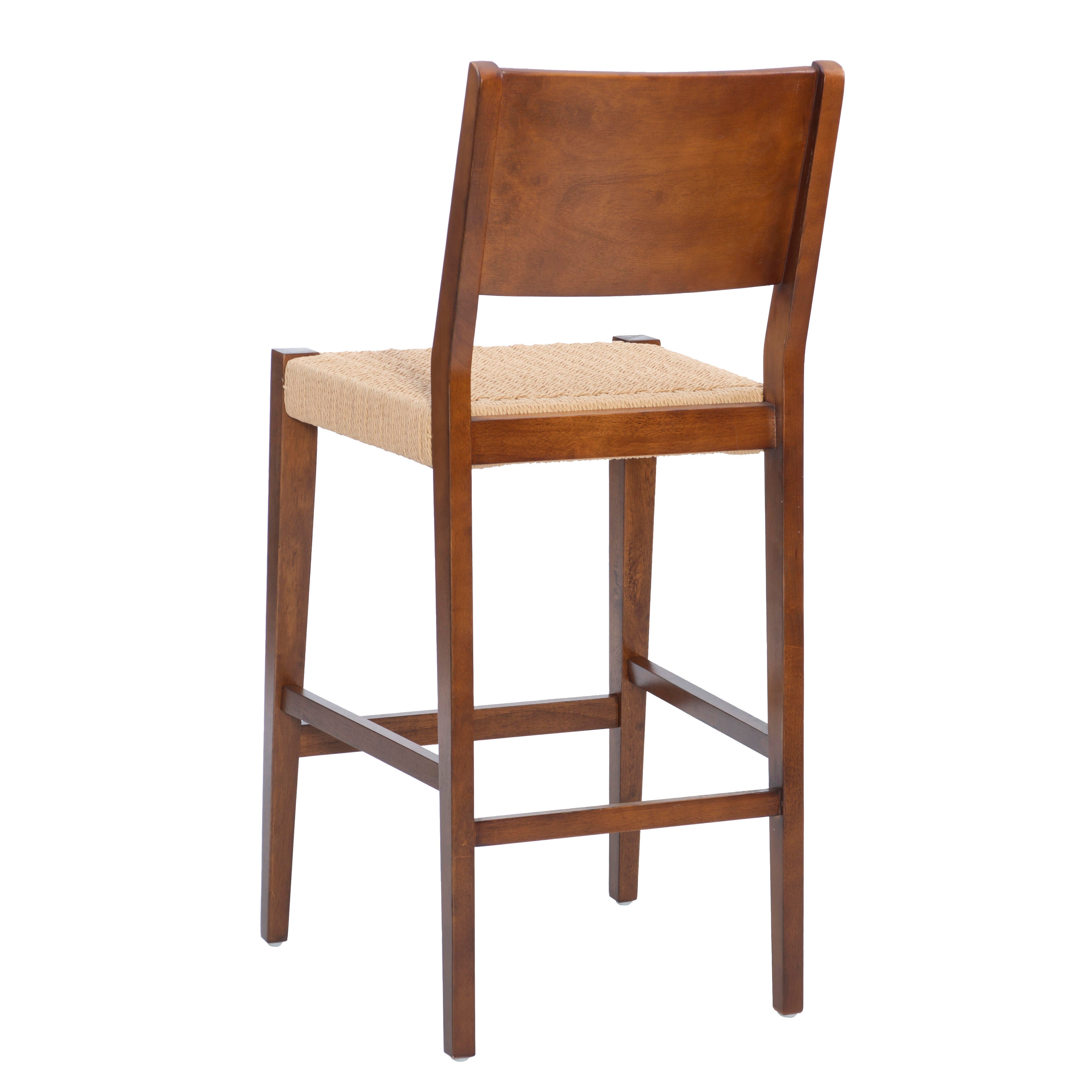 Linon Farren Bar Height Barstool (Set of 2), Brown, large