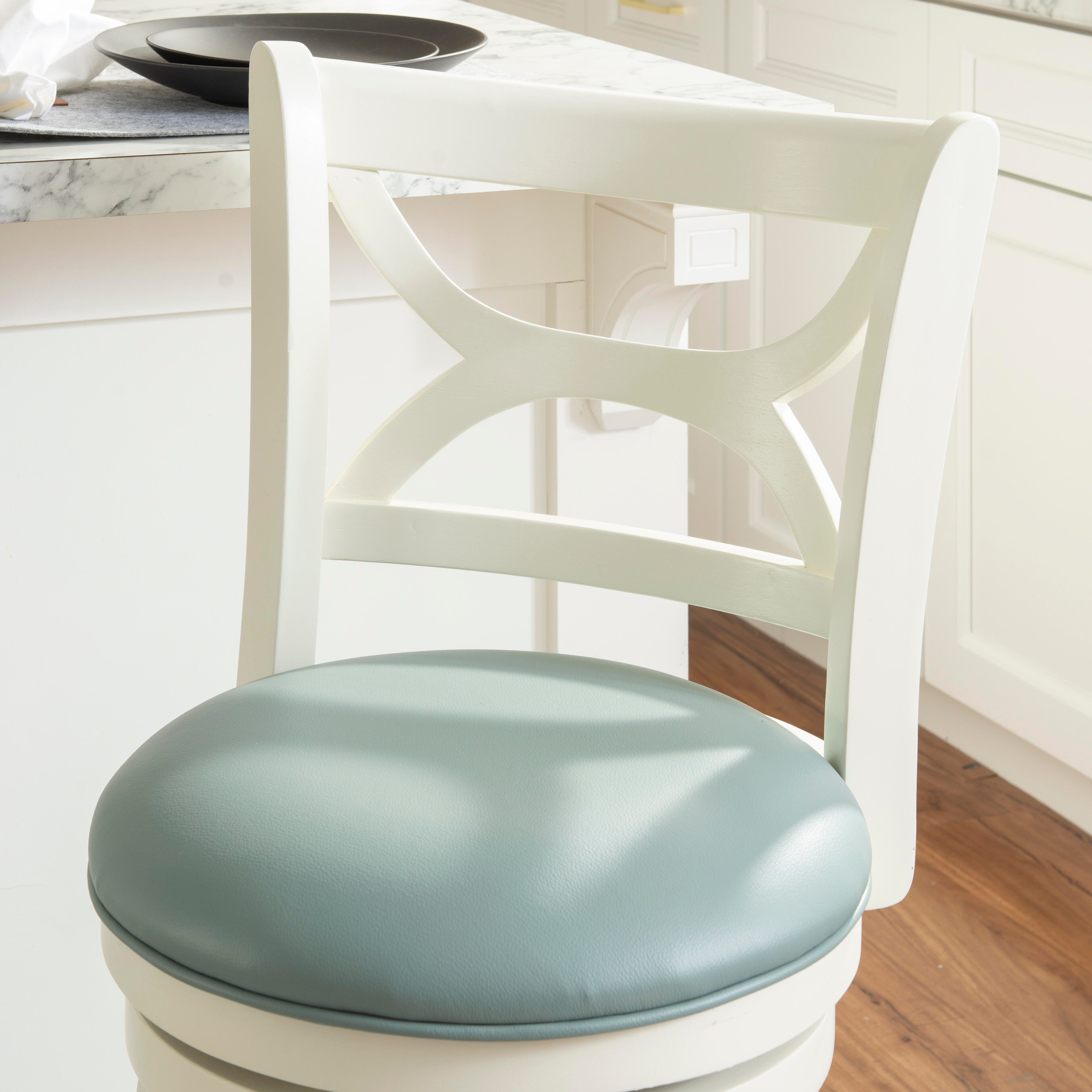 Linon Clinton Counter Height Bar Stool, Blue, large