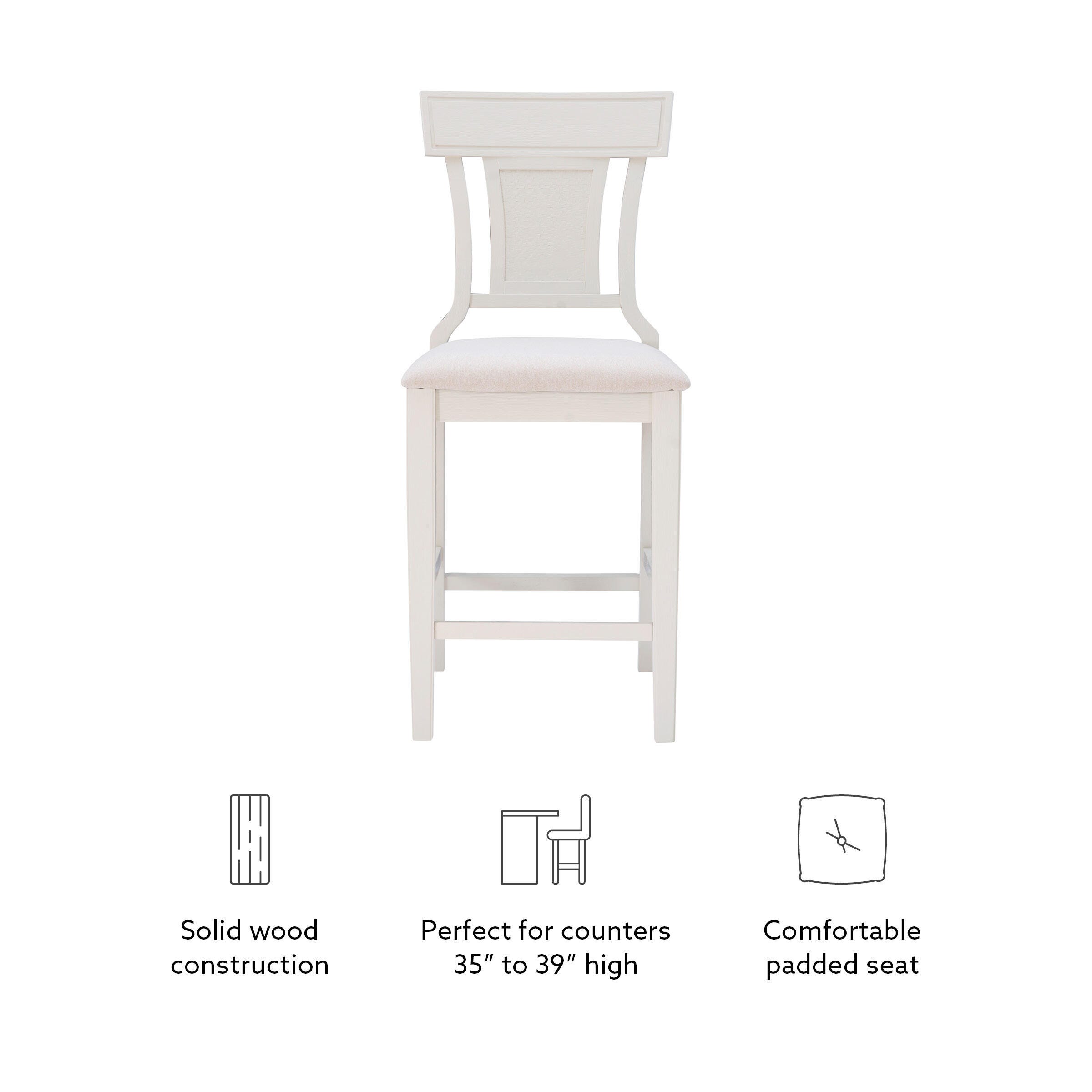 Linon Lina Counter Height Bar Stool, Beige, large
