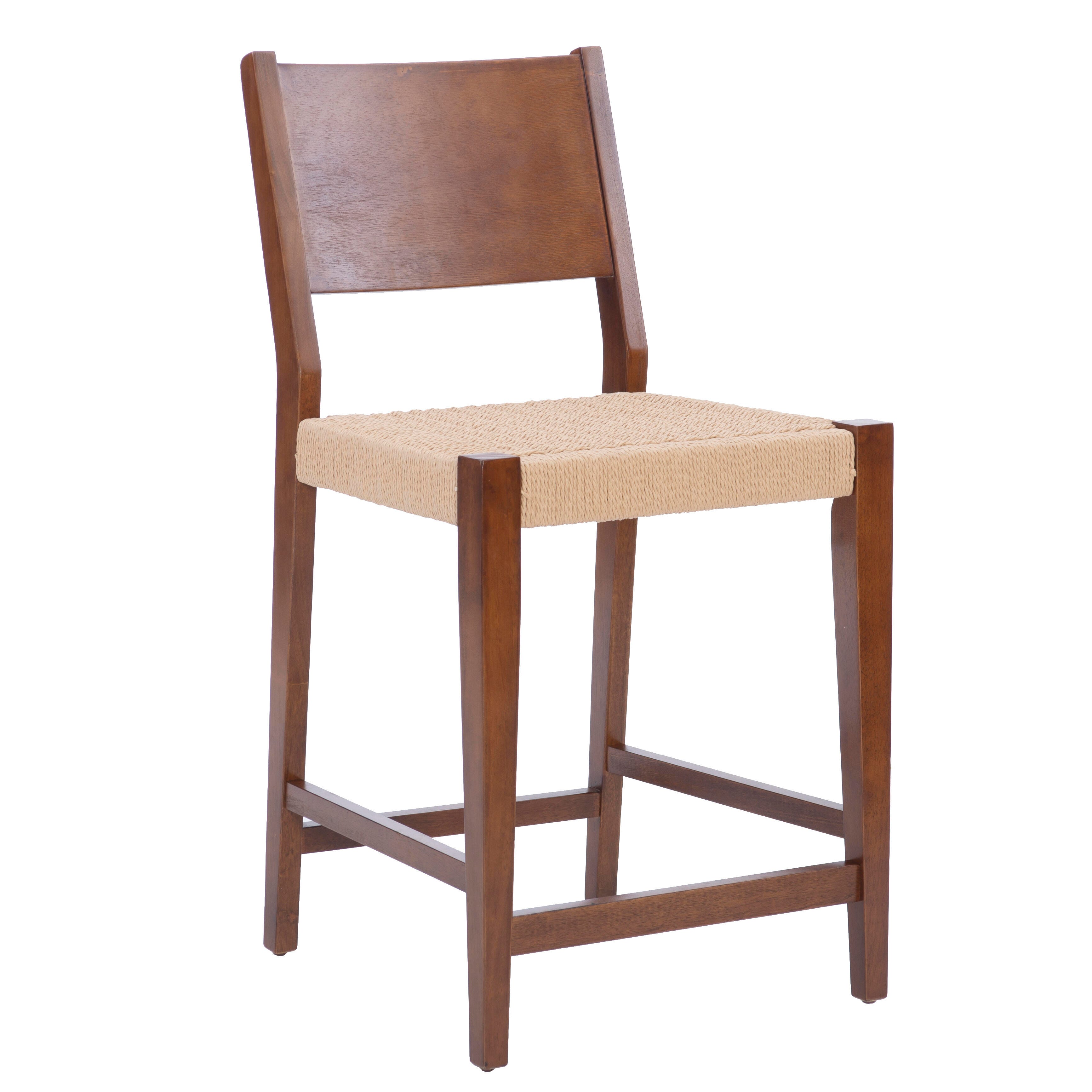 Linon Clinton Counter Height Bar Stool (Set of 2), Brown, large
