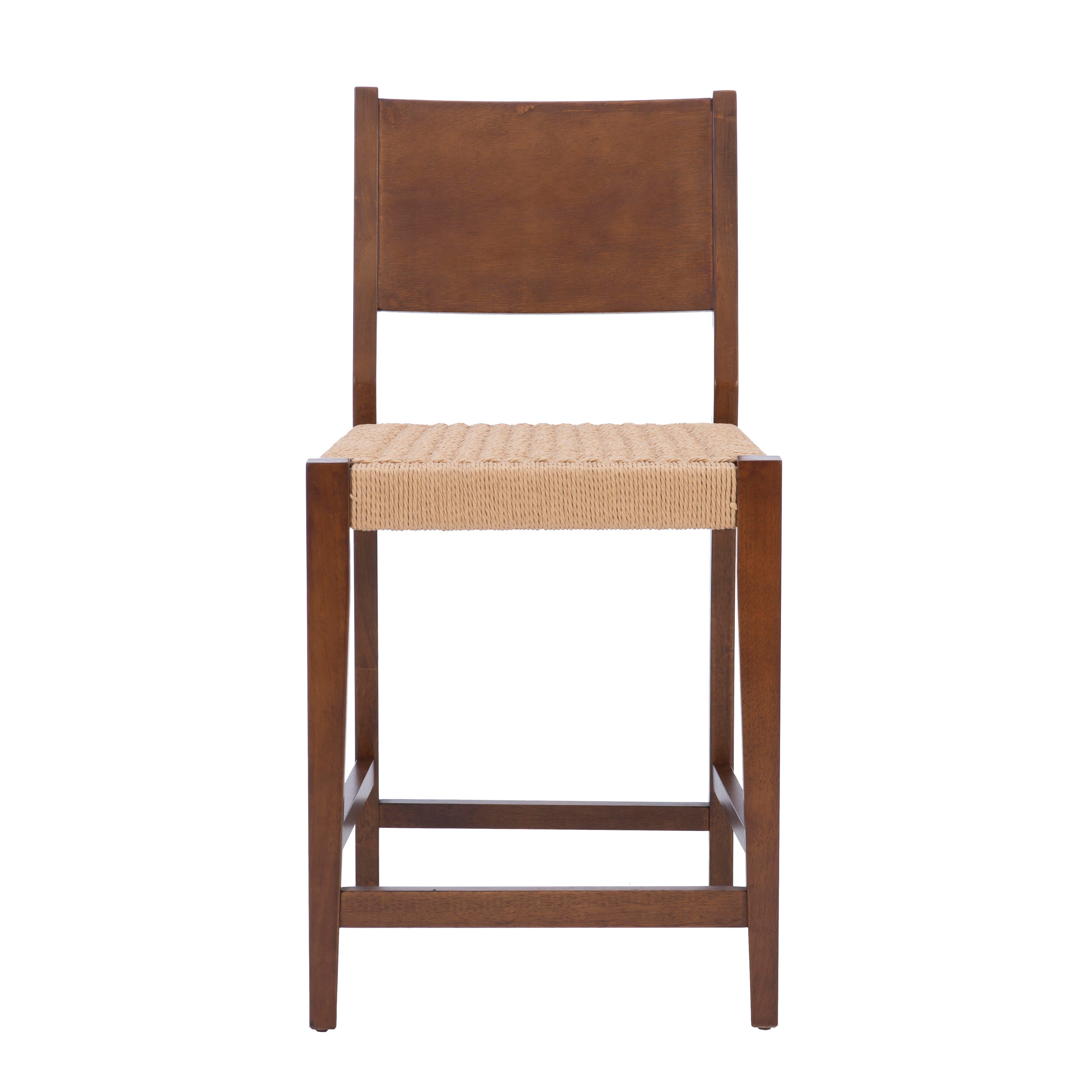 Linon Clinton Counter Height Bar Stool (Set of 2), Brown, large