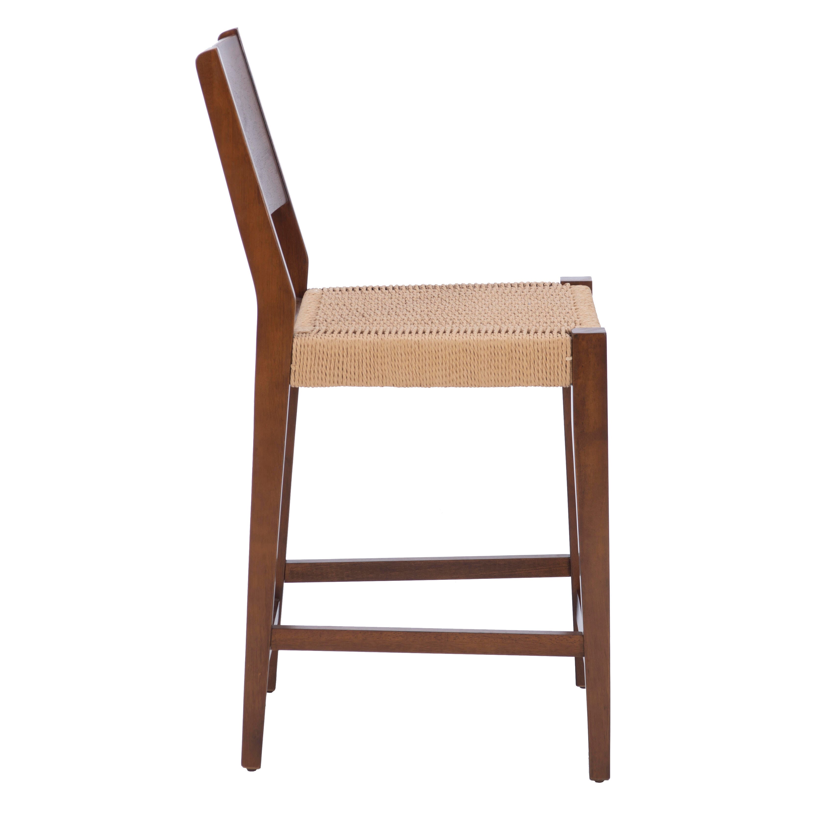 Linon Clinton Counter Height Bar Stool (Set of 2), Brown, large