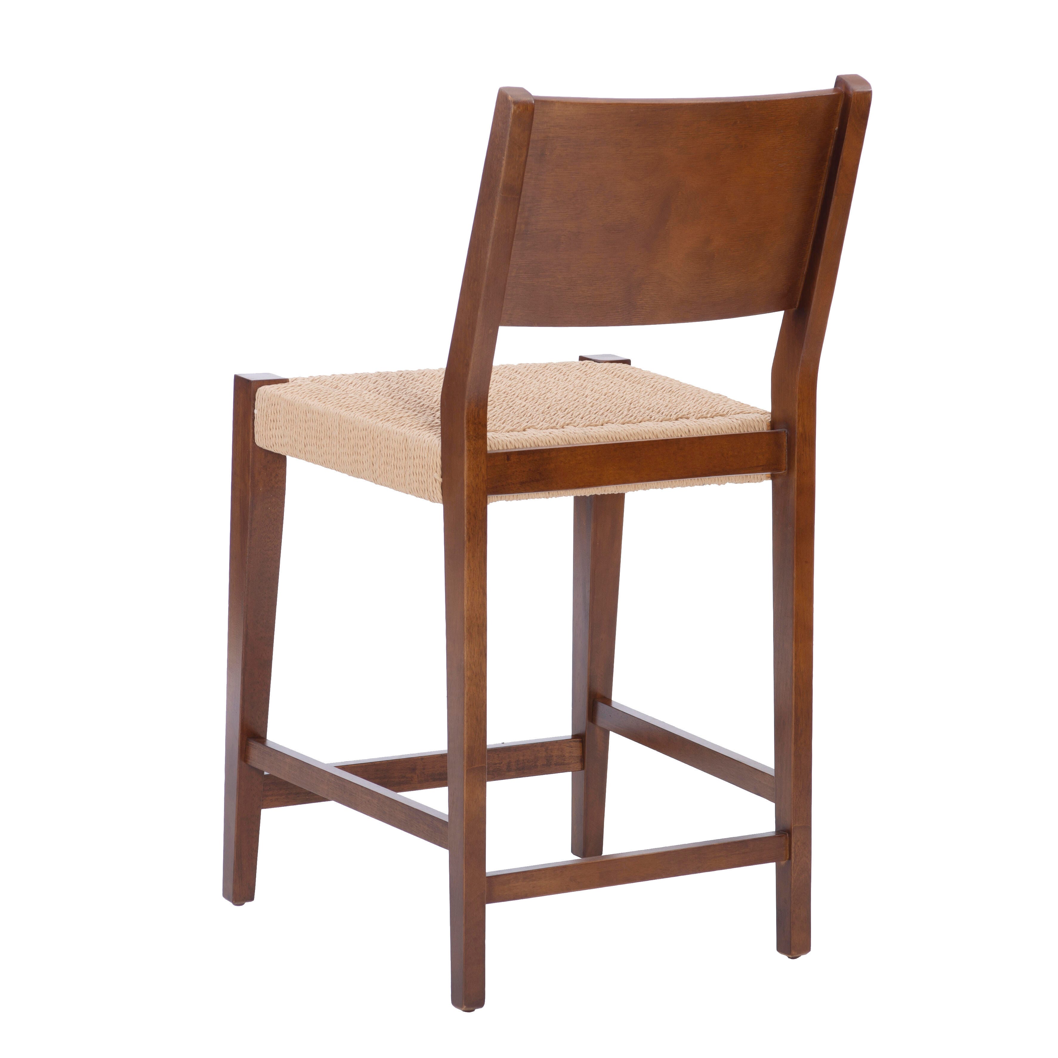 Linon Clinton Counter Height Bar Stool (Set of 2), Brown, large
