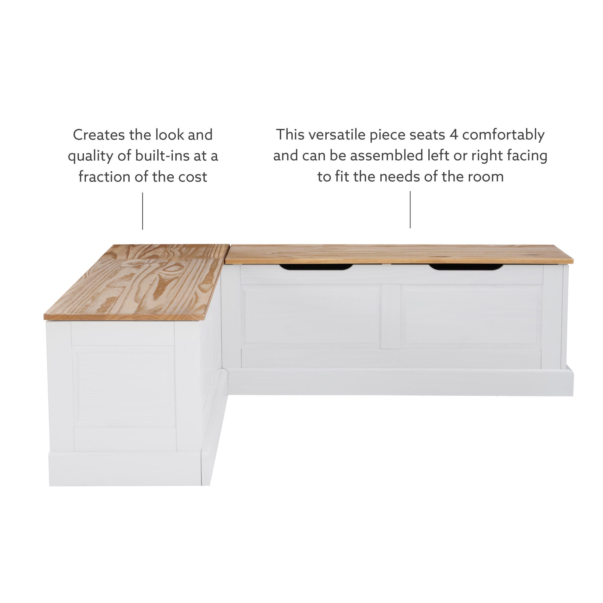 Linon Landin 62" Backless Breakfast Nook, , large