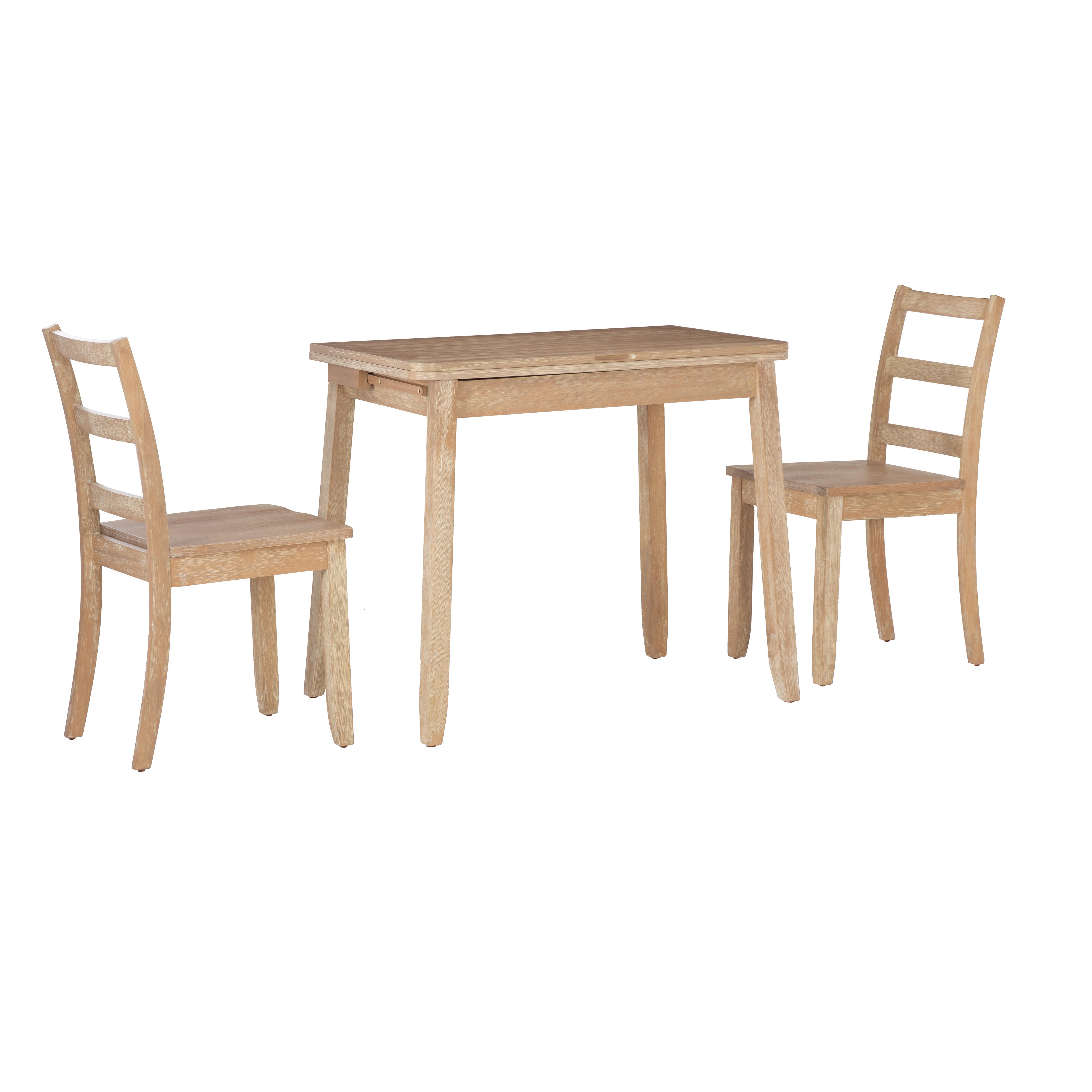 Linon Brendan Dining Table and 2 Chairs, Natural/Brown, large