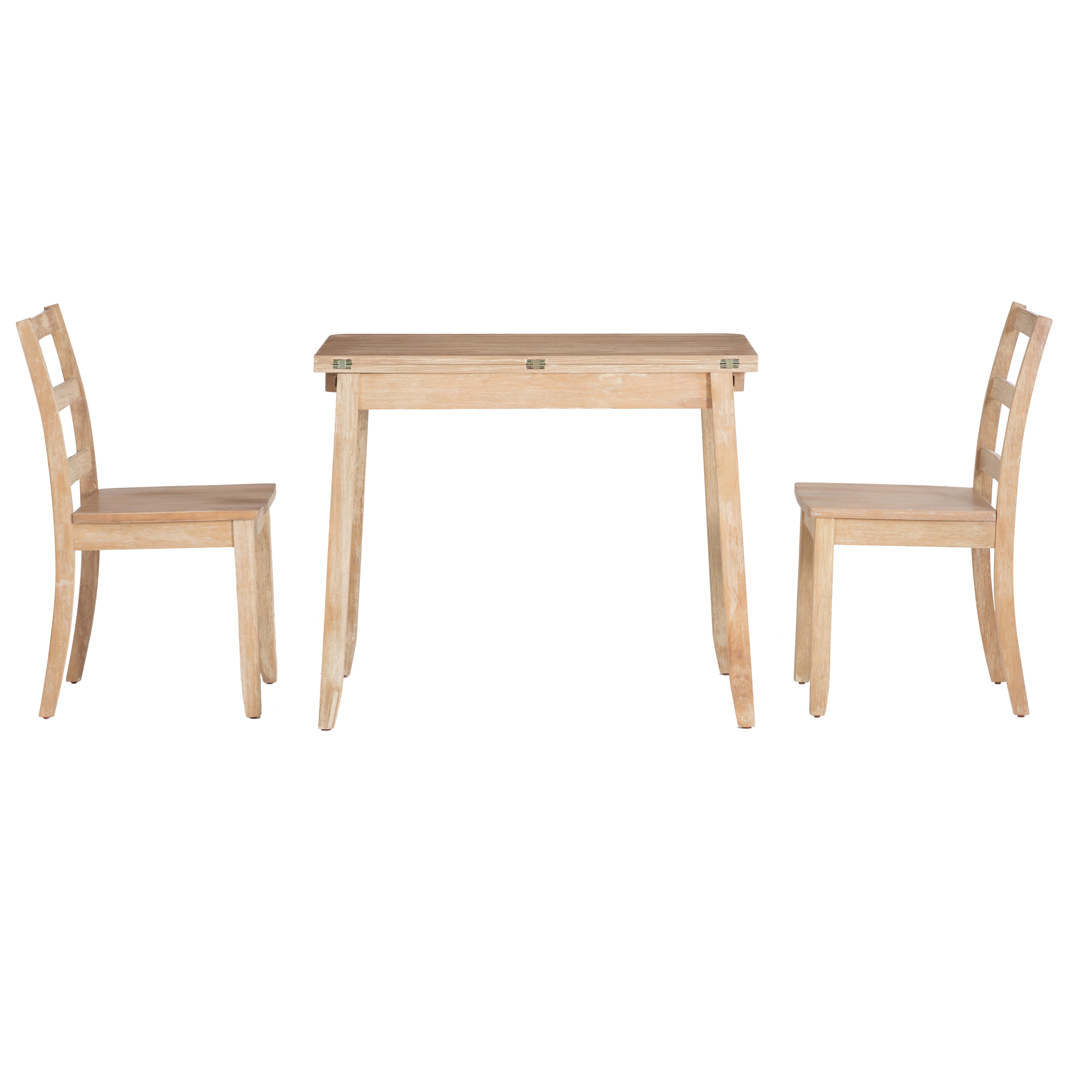 Linon Brendan Dining Table and 2 Chairs, Natural/Brown, large