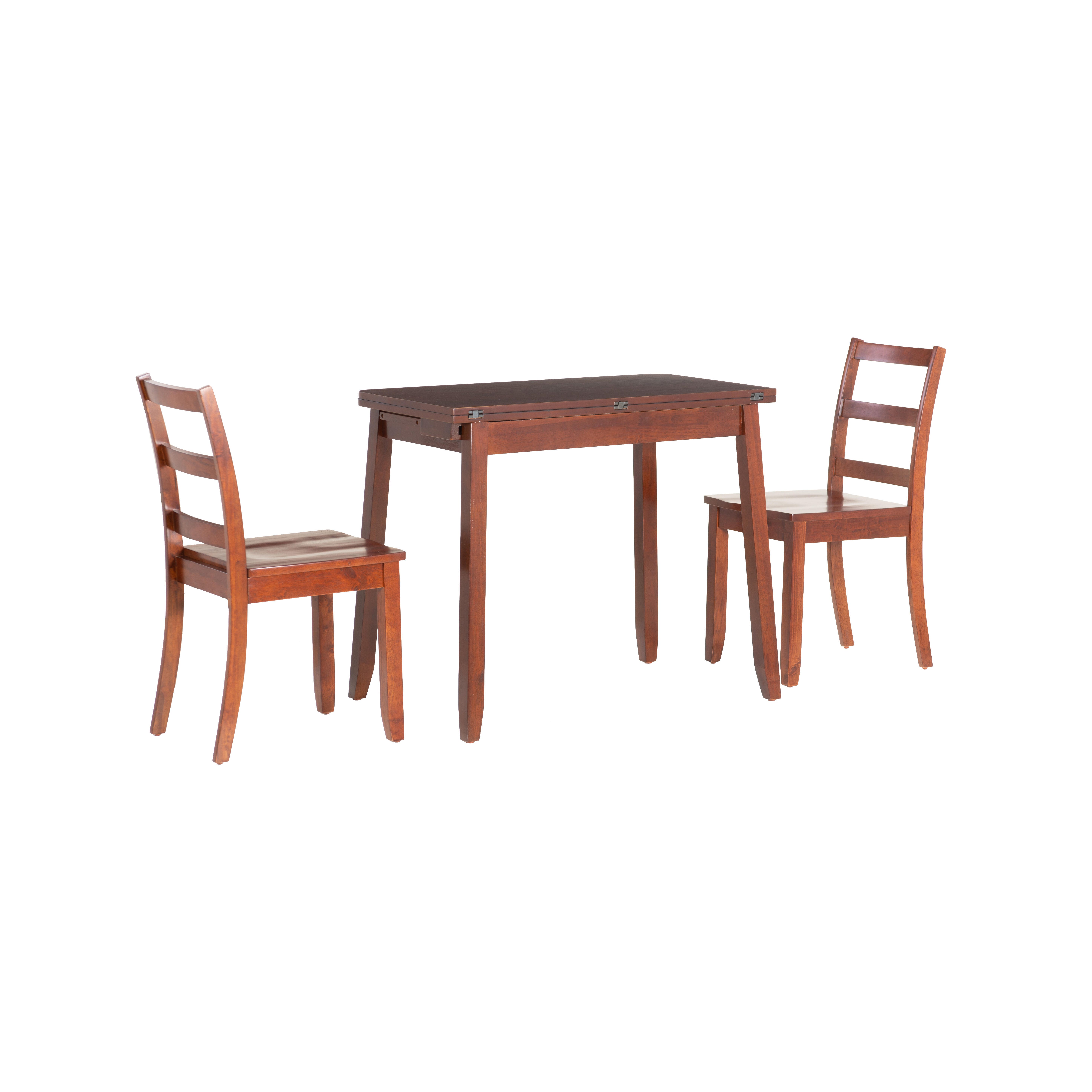 Linon Brendan Dining Table and 2 Chairs, Brown, large