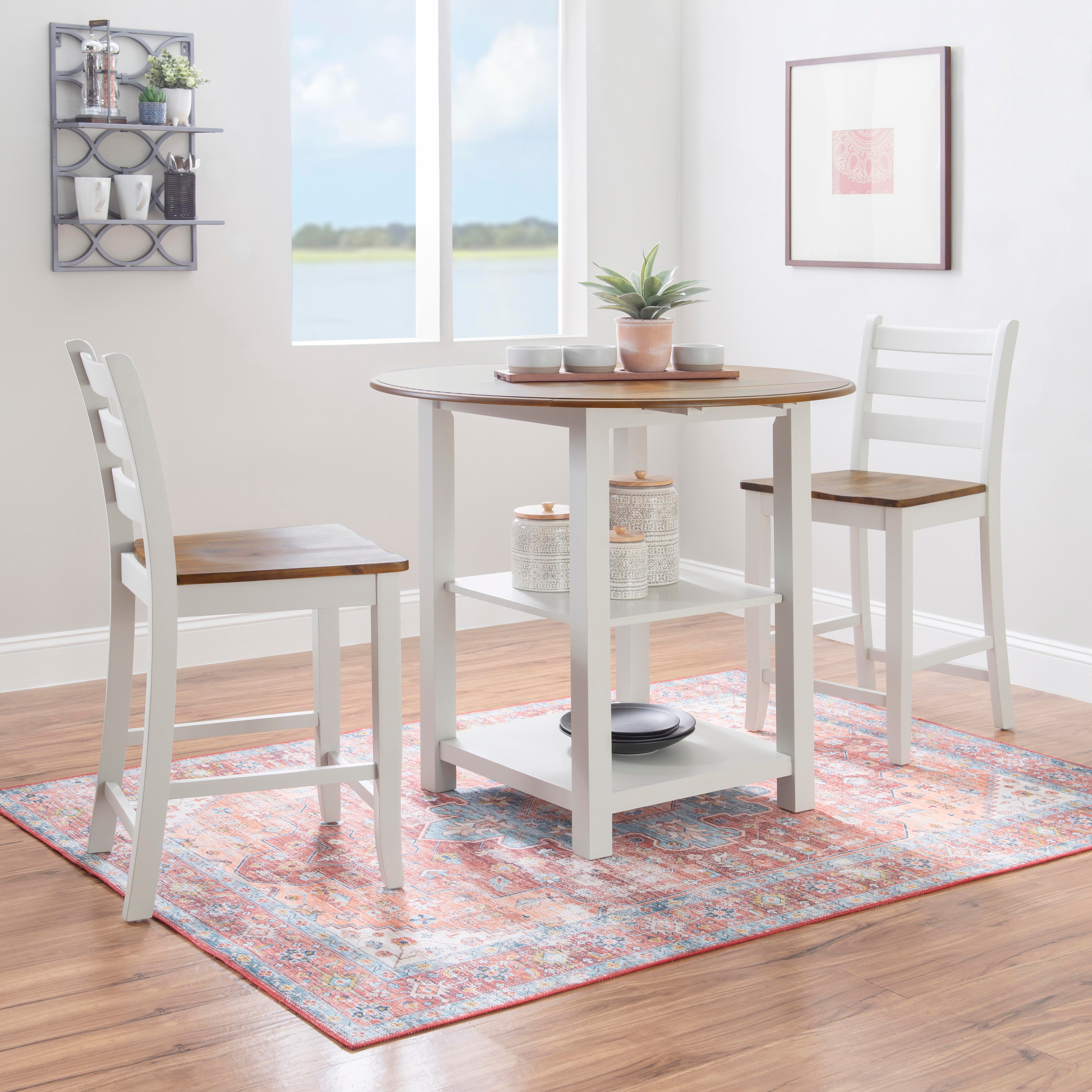 Linon Hardin Counter Height Dining Table and 2 Barstools | Ashley