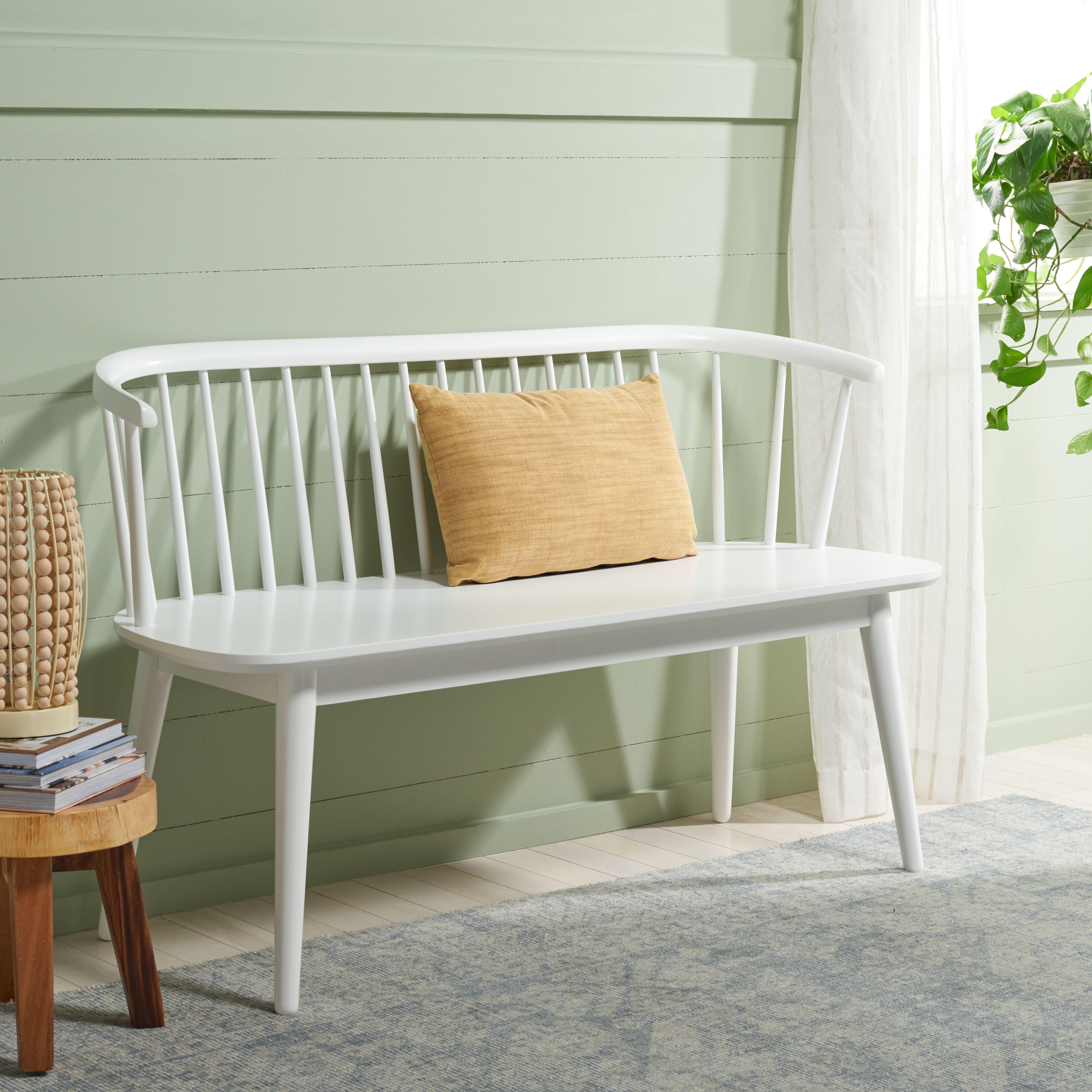 Safavieh Blanchard 19" Dining Bench, White, large