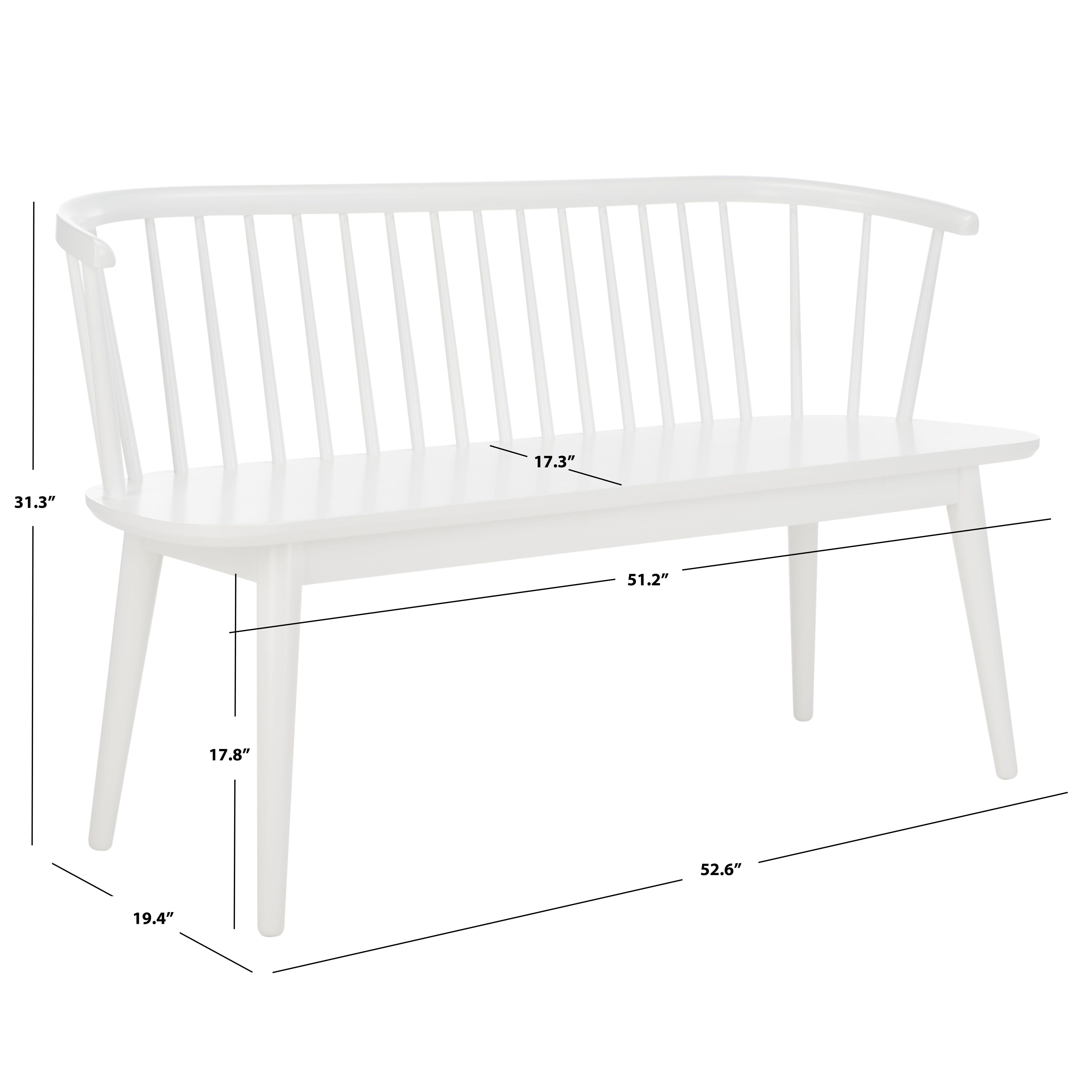 Safavieh Blanchard 19" Dining Bench, White, large