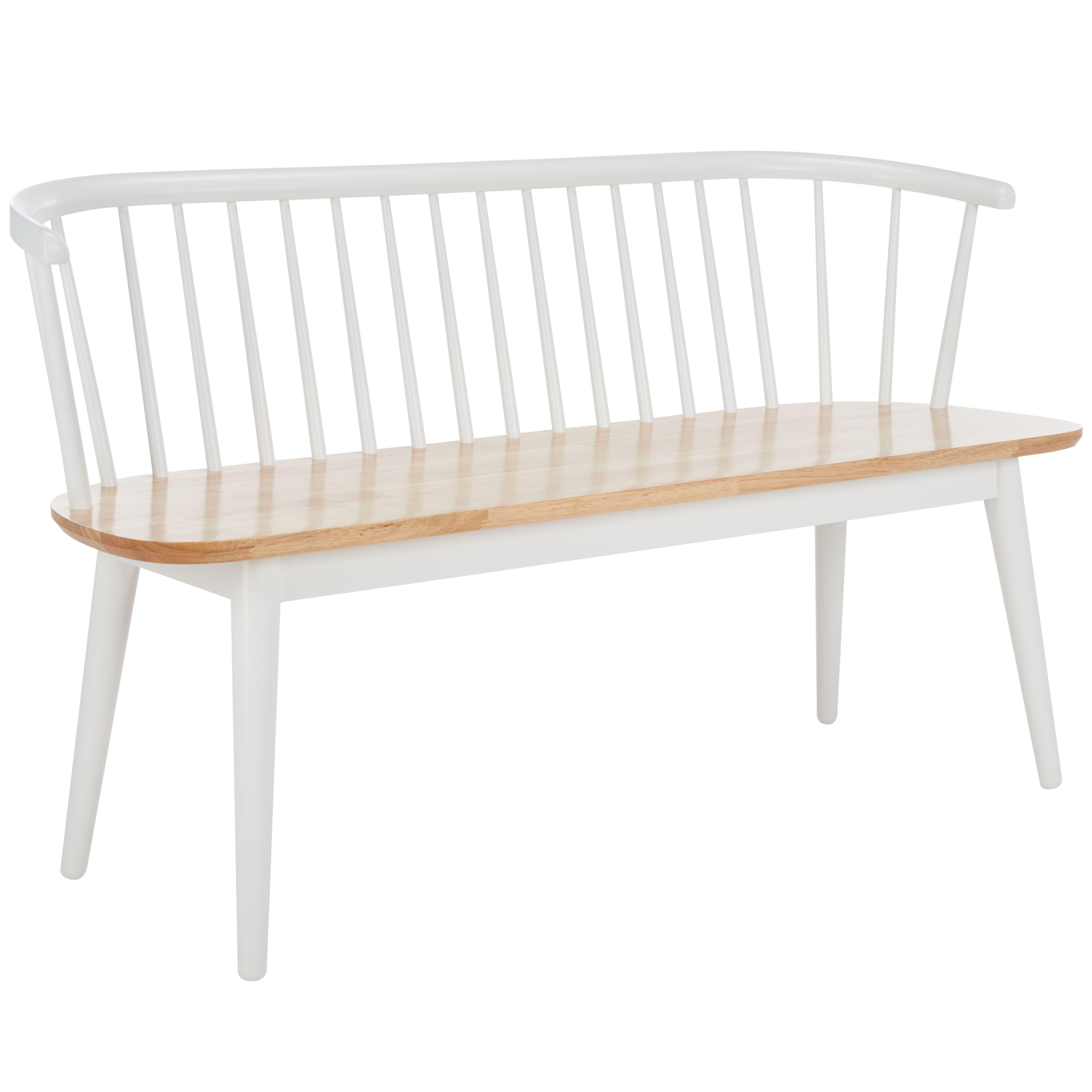 Safavieh Blanchard 19" Dining Bench, Natural/White, large