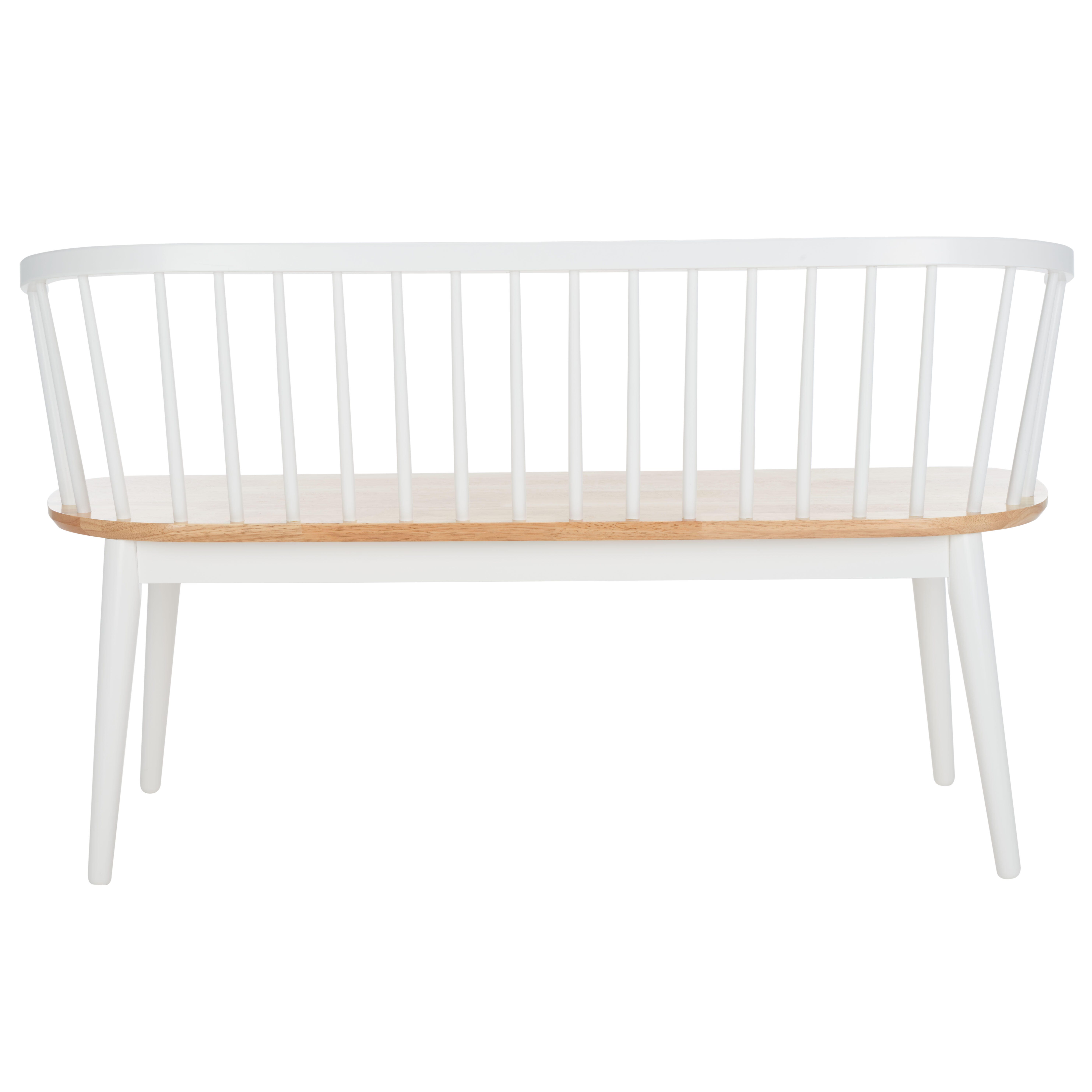 Safavieh Blanchard 19" Dining Bench, Natural/White, large