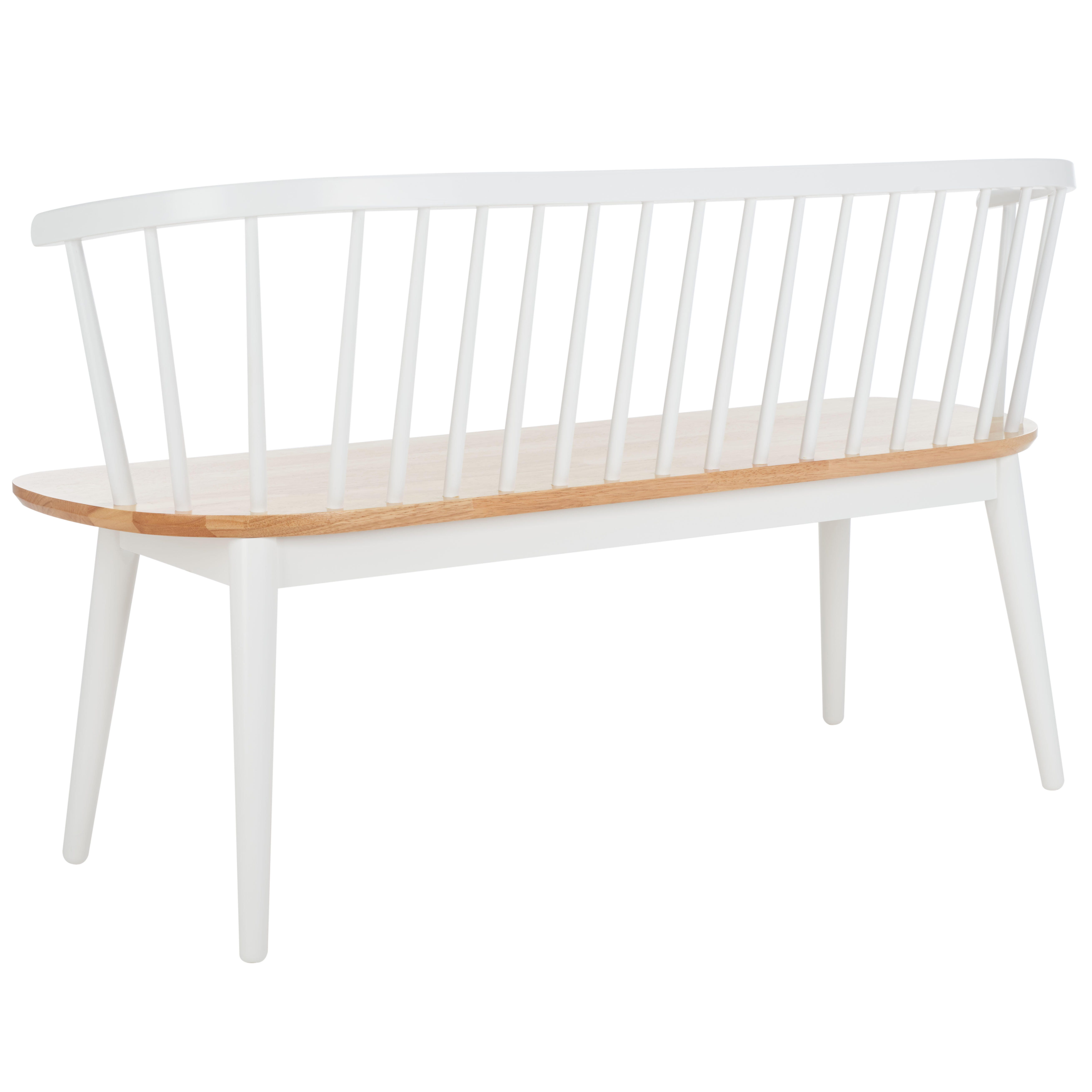 Safavieh Blanchard 19" Dining Bench, Natural/White, large