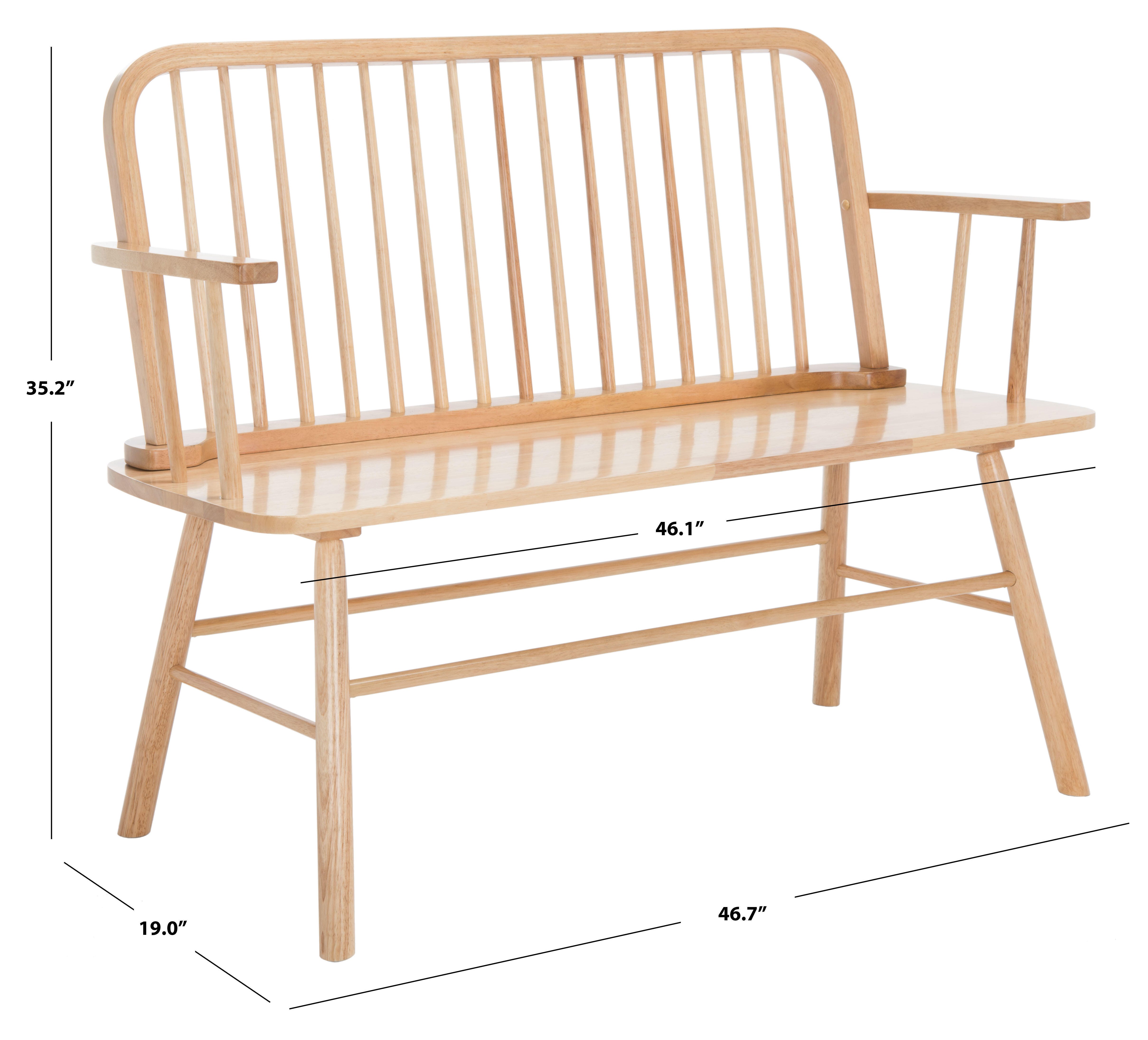 Safavieh Lucilia 19" Dining Bench, Natural, large