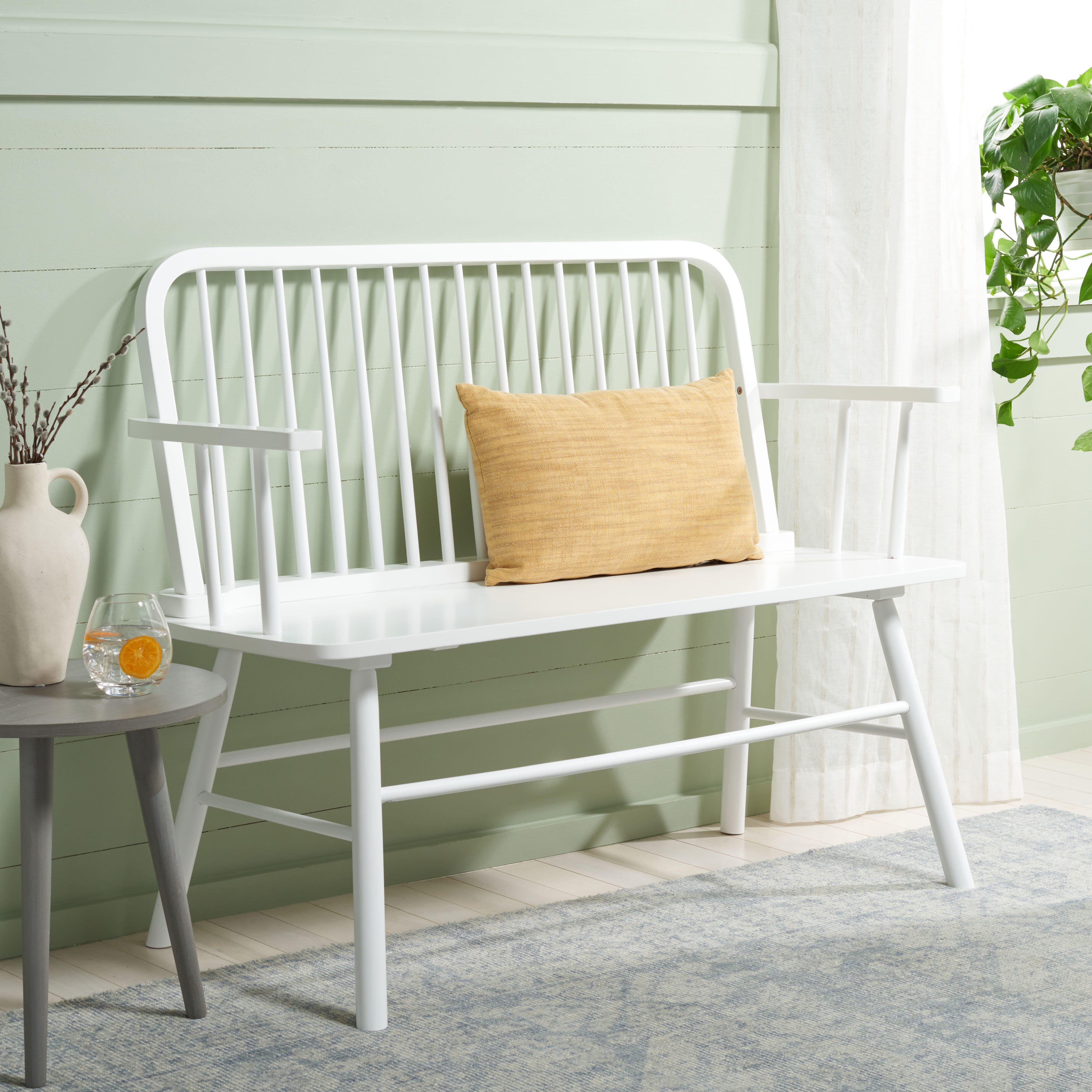 Safavieh Lucilia 19" Dining Bench, White, large