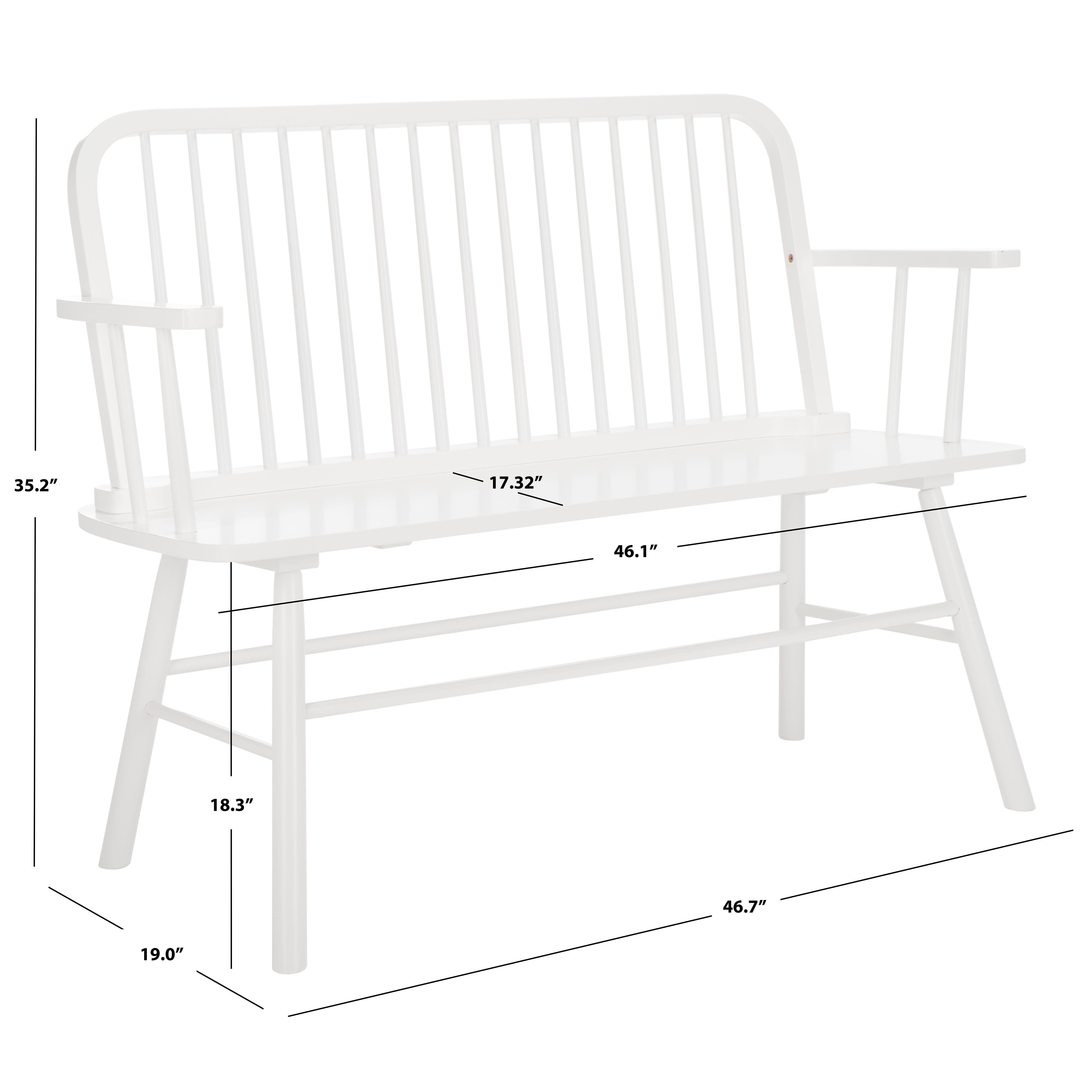 Safavieh Lucilia 19" Dining Bench, White, large