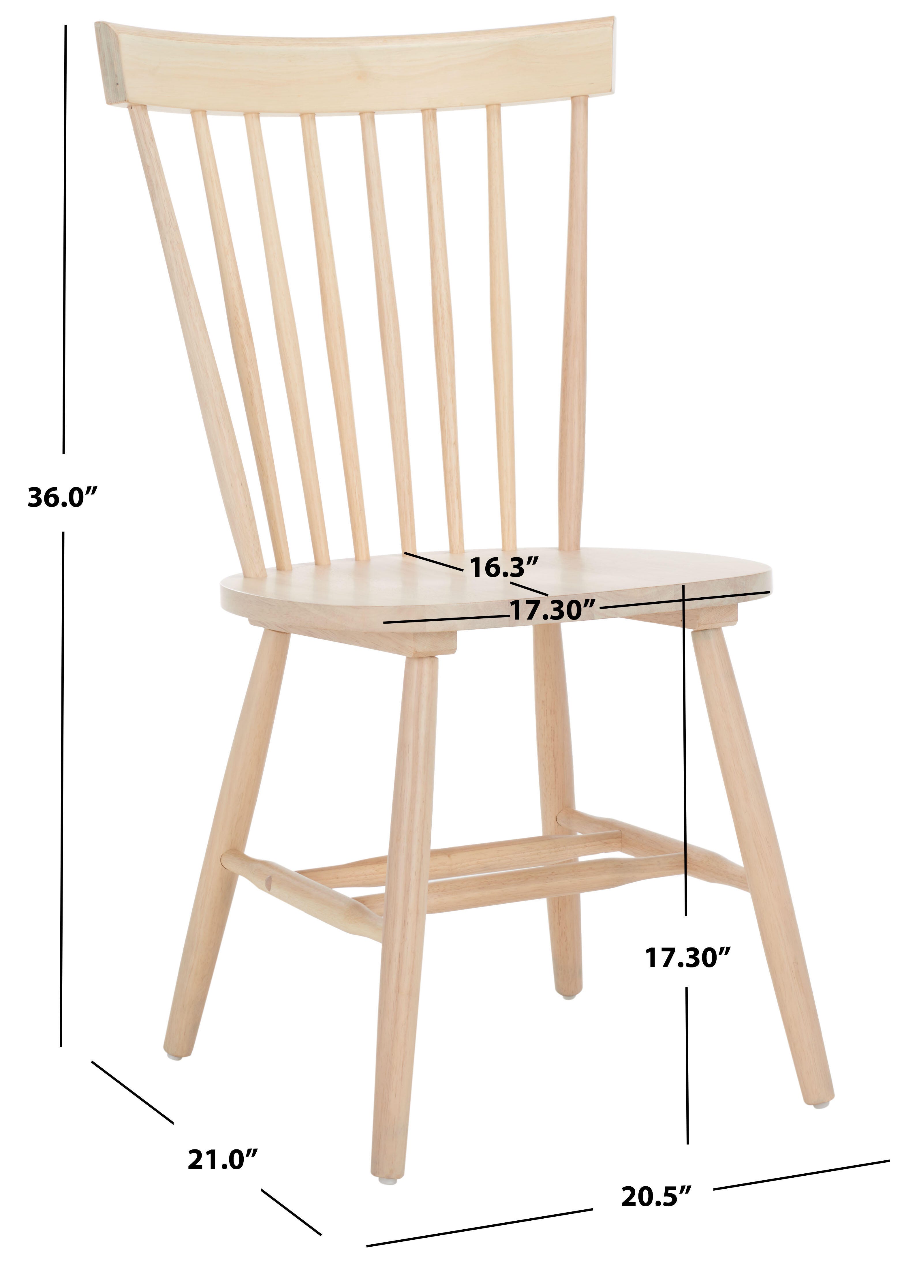 Safavieh Parker Dining Chair (Set of 2), White Washed, large