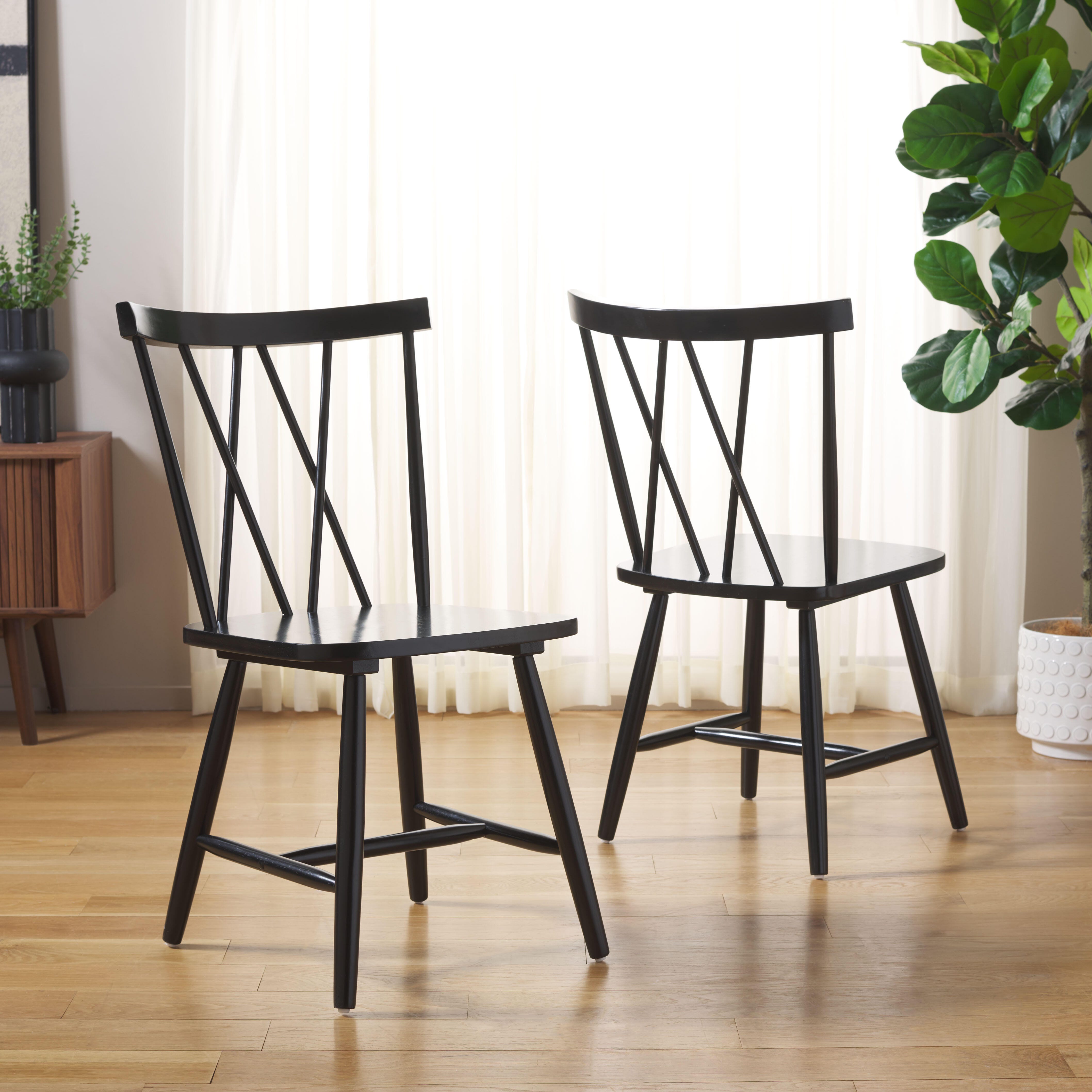 Safavieh Tayten Dining Chair (Set of 2), Black, large