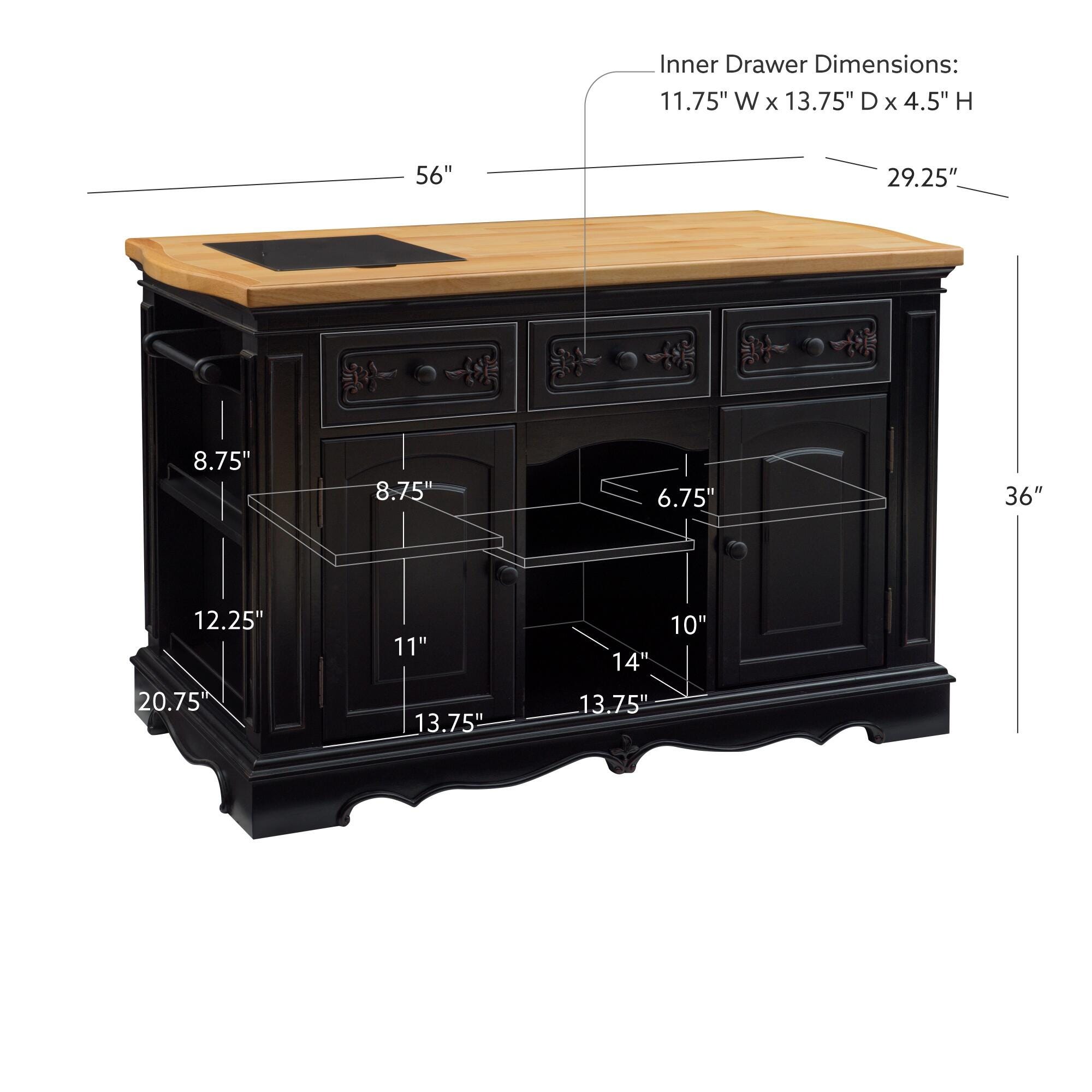 Linon Posey Kitchen Island, , large