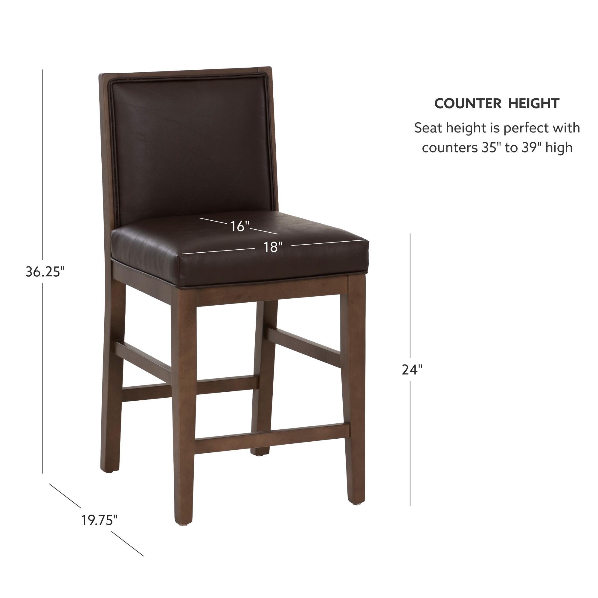 Linon Bobbi Counter Height Bar Stool (Set of 2), , large