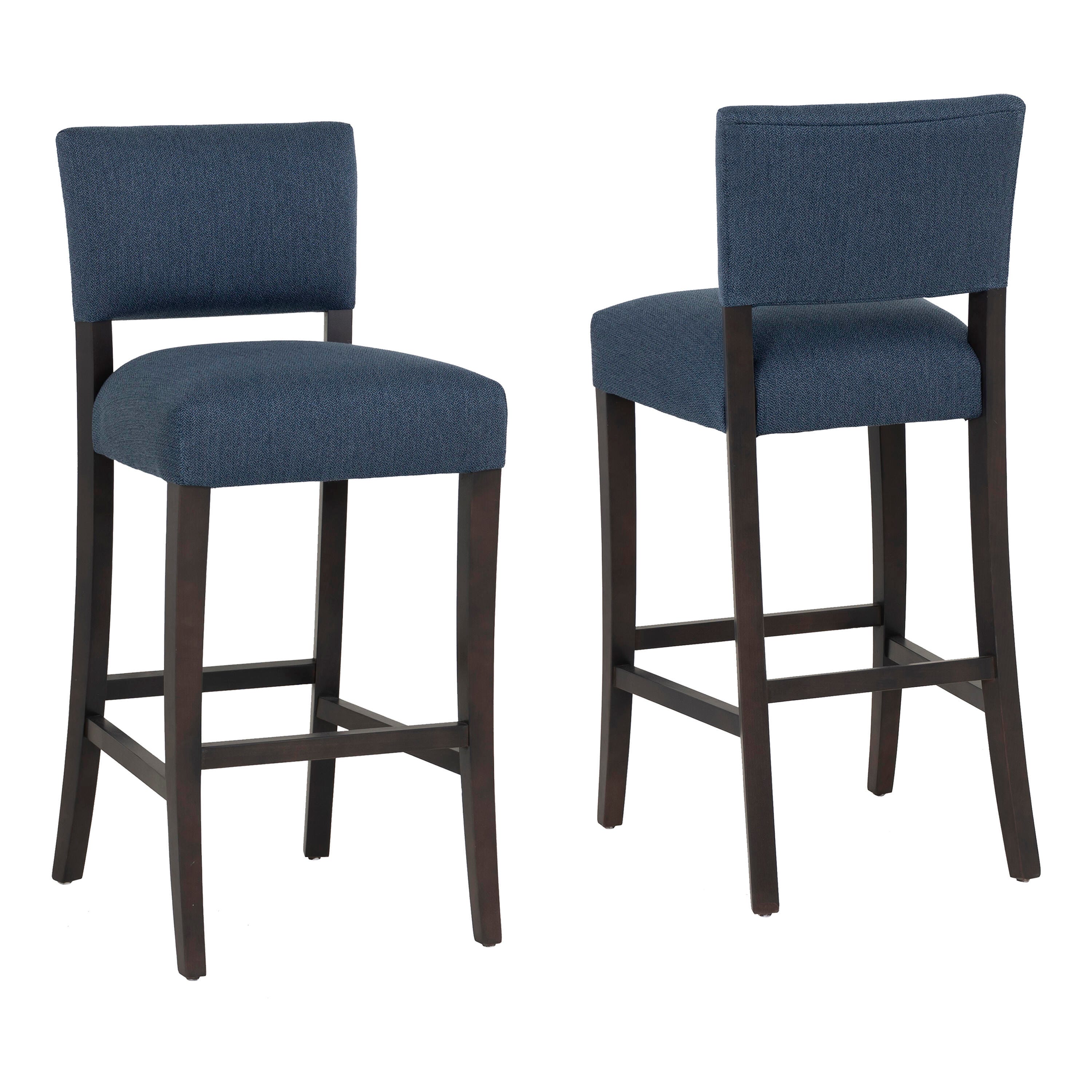 Linon Kinsley Bar Height Bar Stool (Set of 2), Blue, large