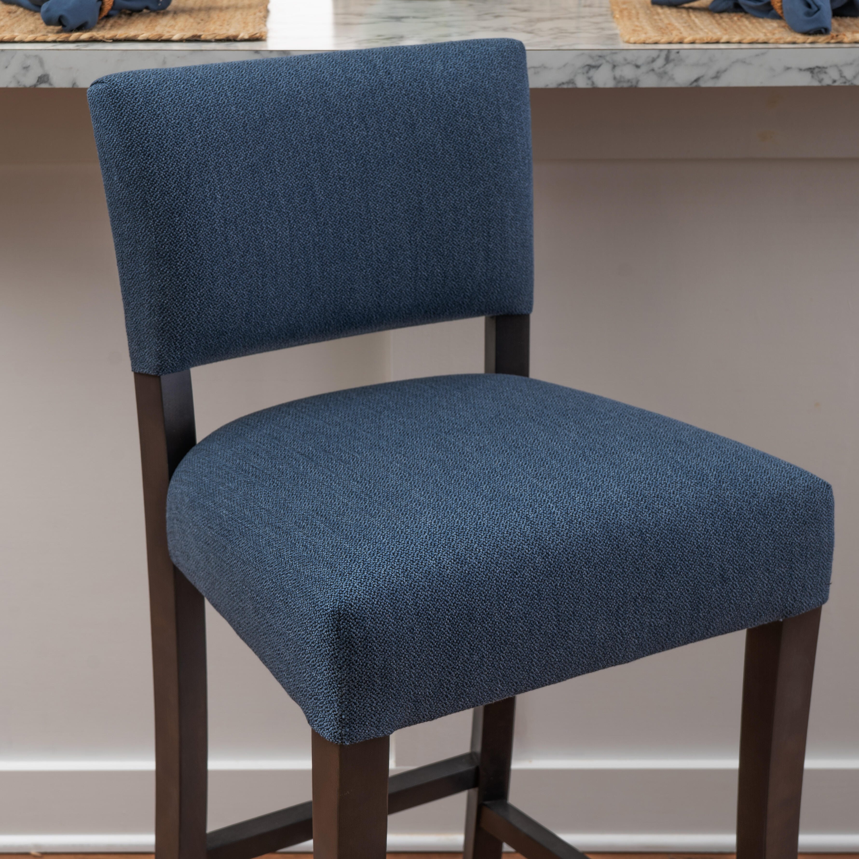 Linon Kinsley Bar Height Bar Stool (Set of 2), Blue, large